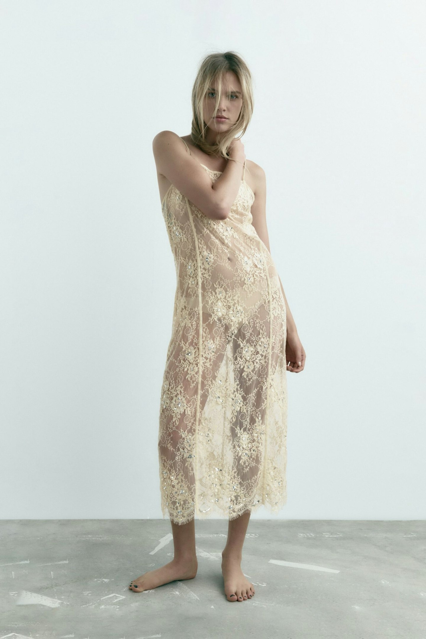 Zara, Beaded Lace Dress