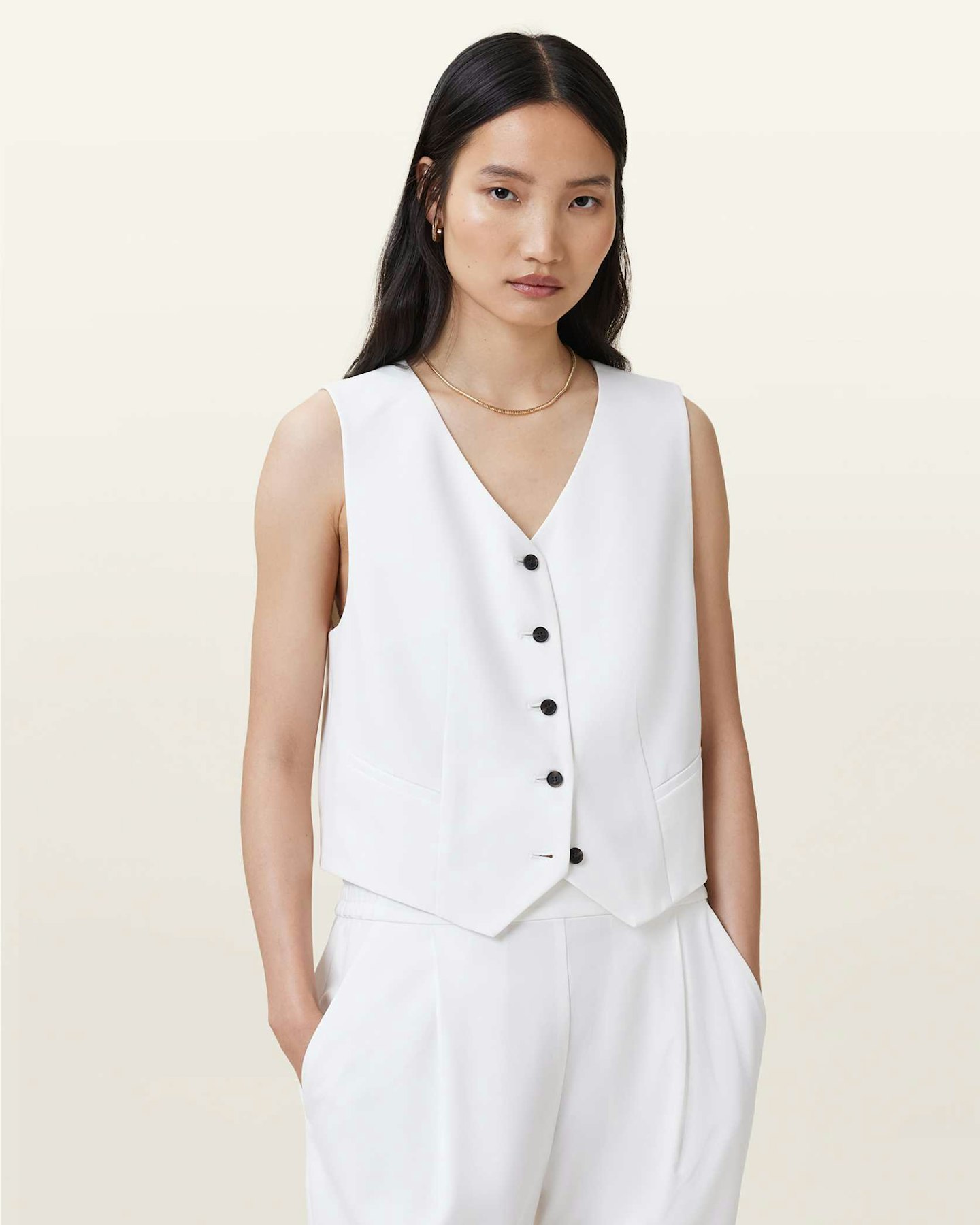 AllSaints Aleida Lightweight Tri Waistcoat