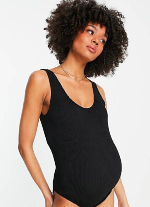 black maternity leotard