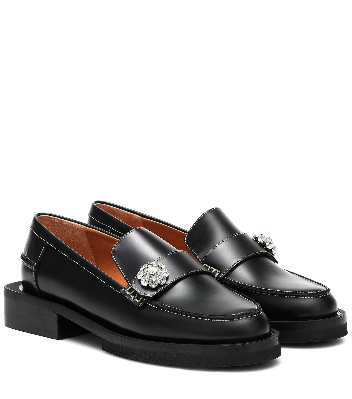 Ganni, Jewel Leather Loafers