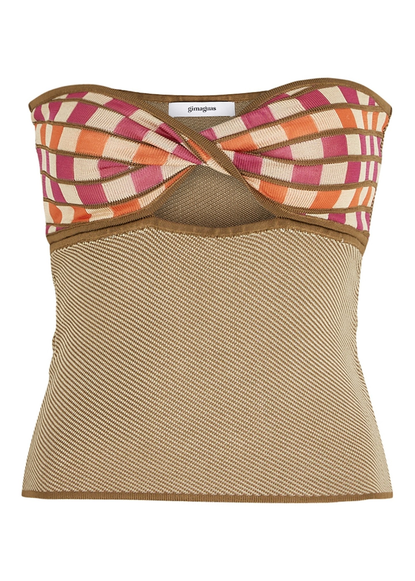 Gimaguas, Bella Panelled Knitted Strapless Top