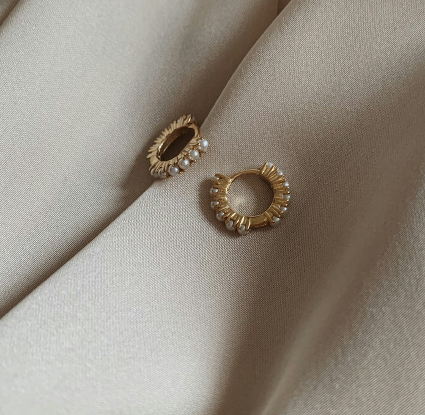 Grace & Kin 18K Gold Plated Freshwater Pearl Huge Hoop Earrings