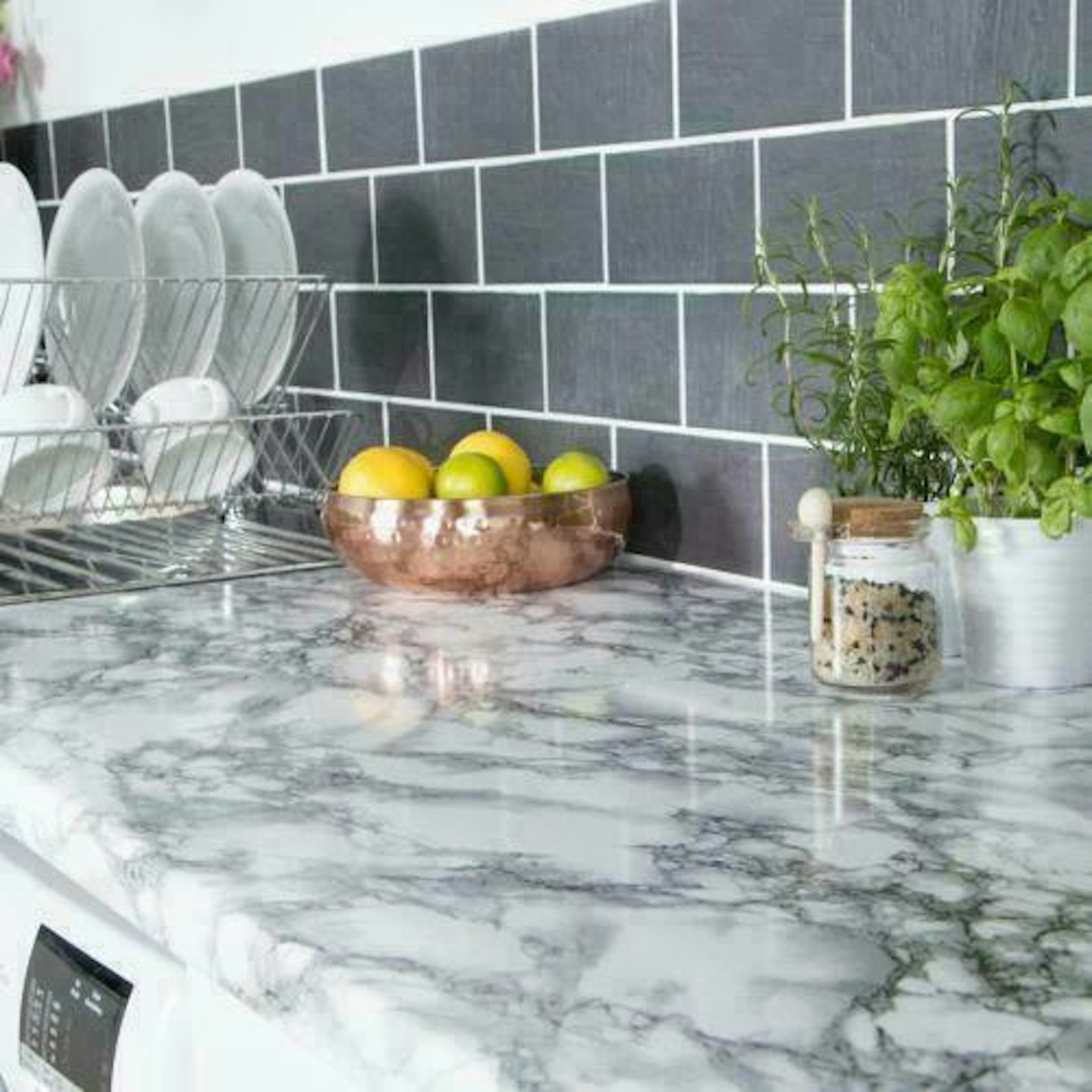 Marble Effect Sticky Back Plastic