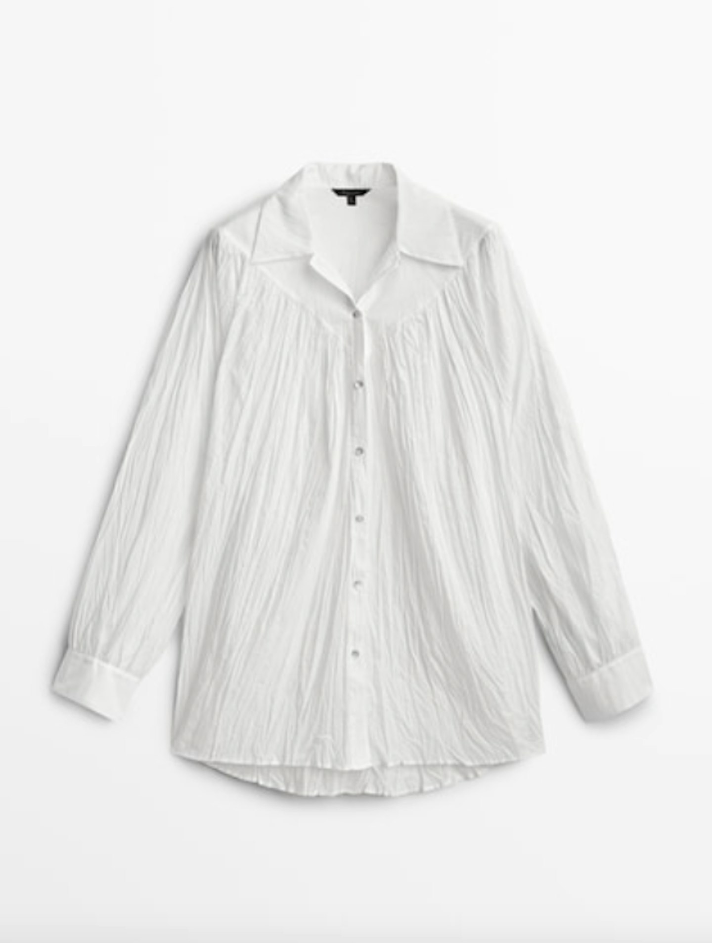 Massimo Dutti, Wrinkled Fabric Cotton Shirt