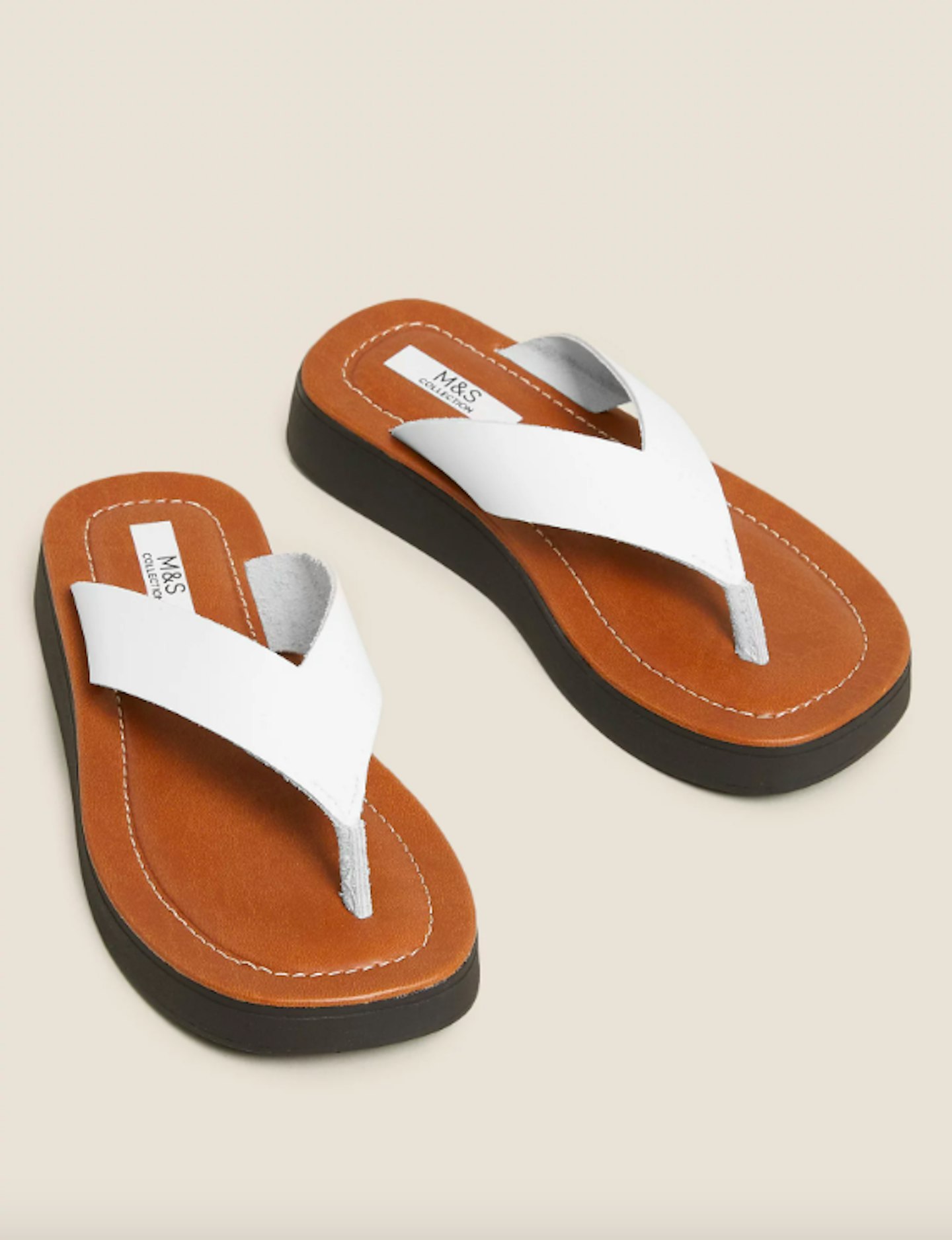 M&S, Leather Flatform Flip-Flops