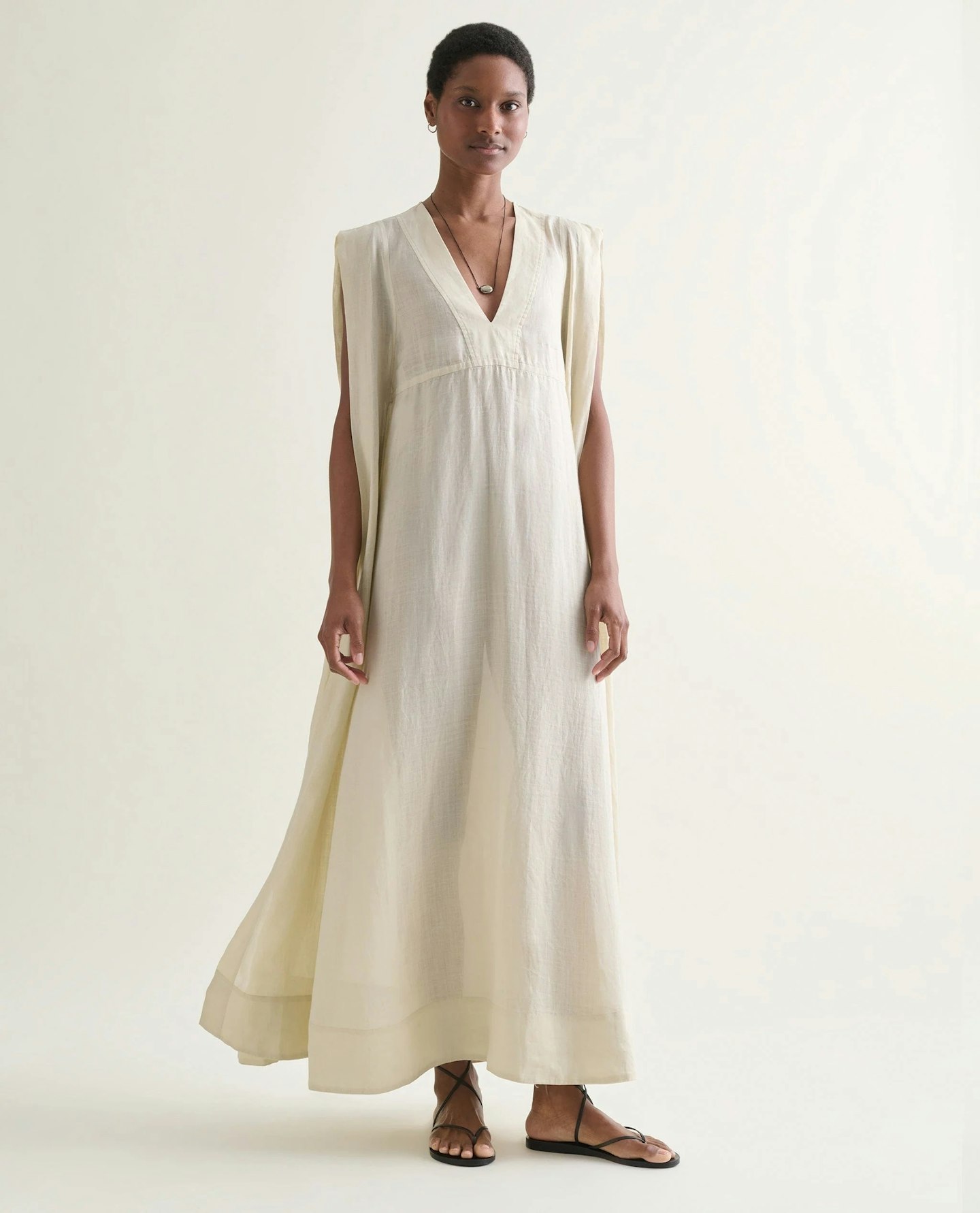 Rise & Fall Ramie Gauze Aegean Dress
