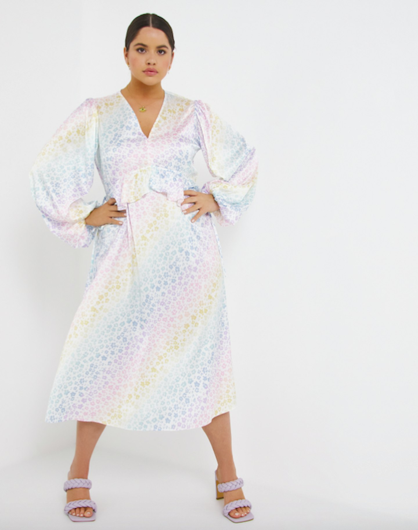 Simply Be, Rainbow Frill Midi Dress