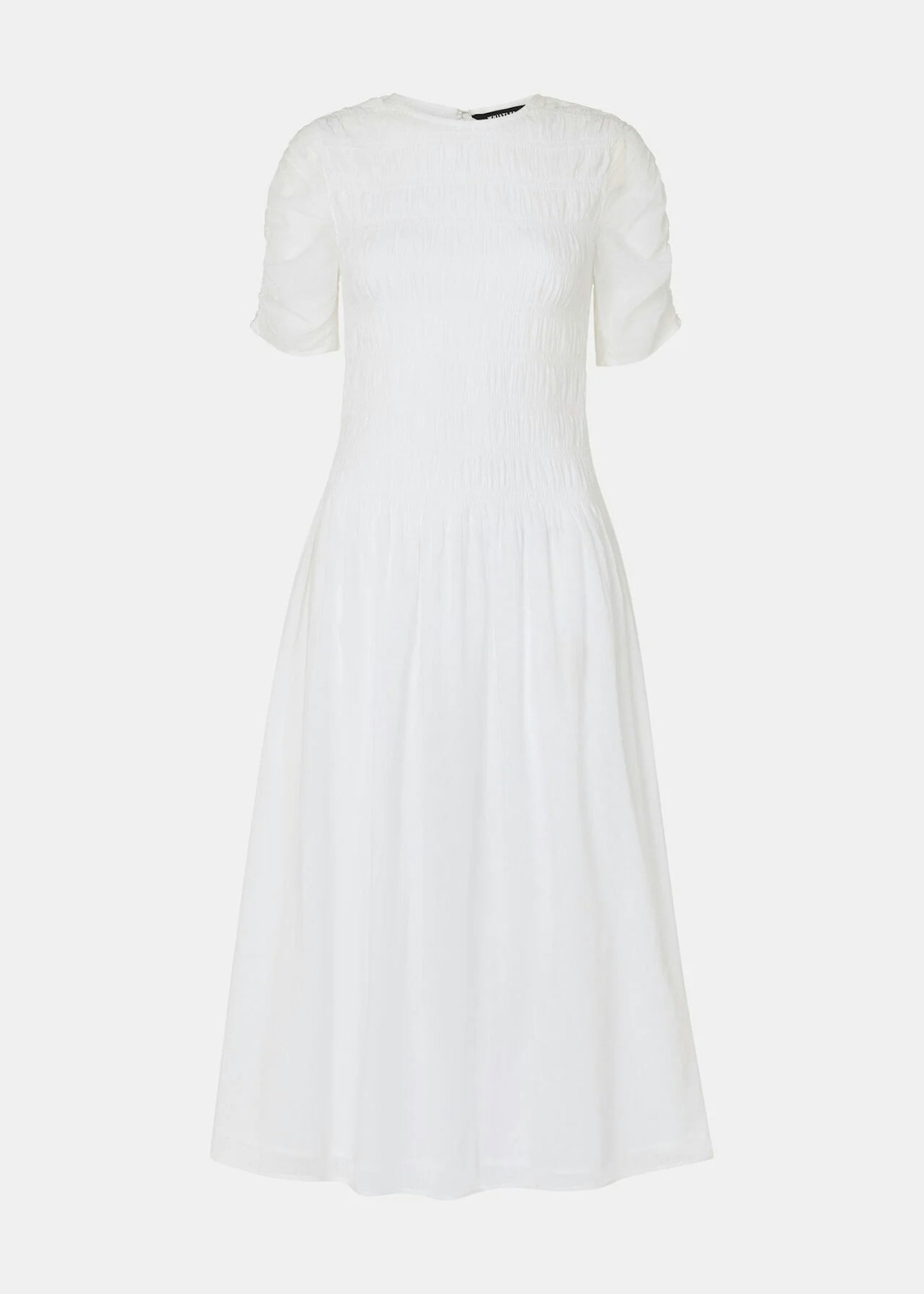 Whistles White Avery Smocked Dress