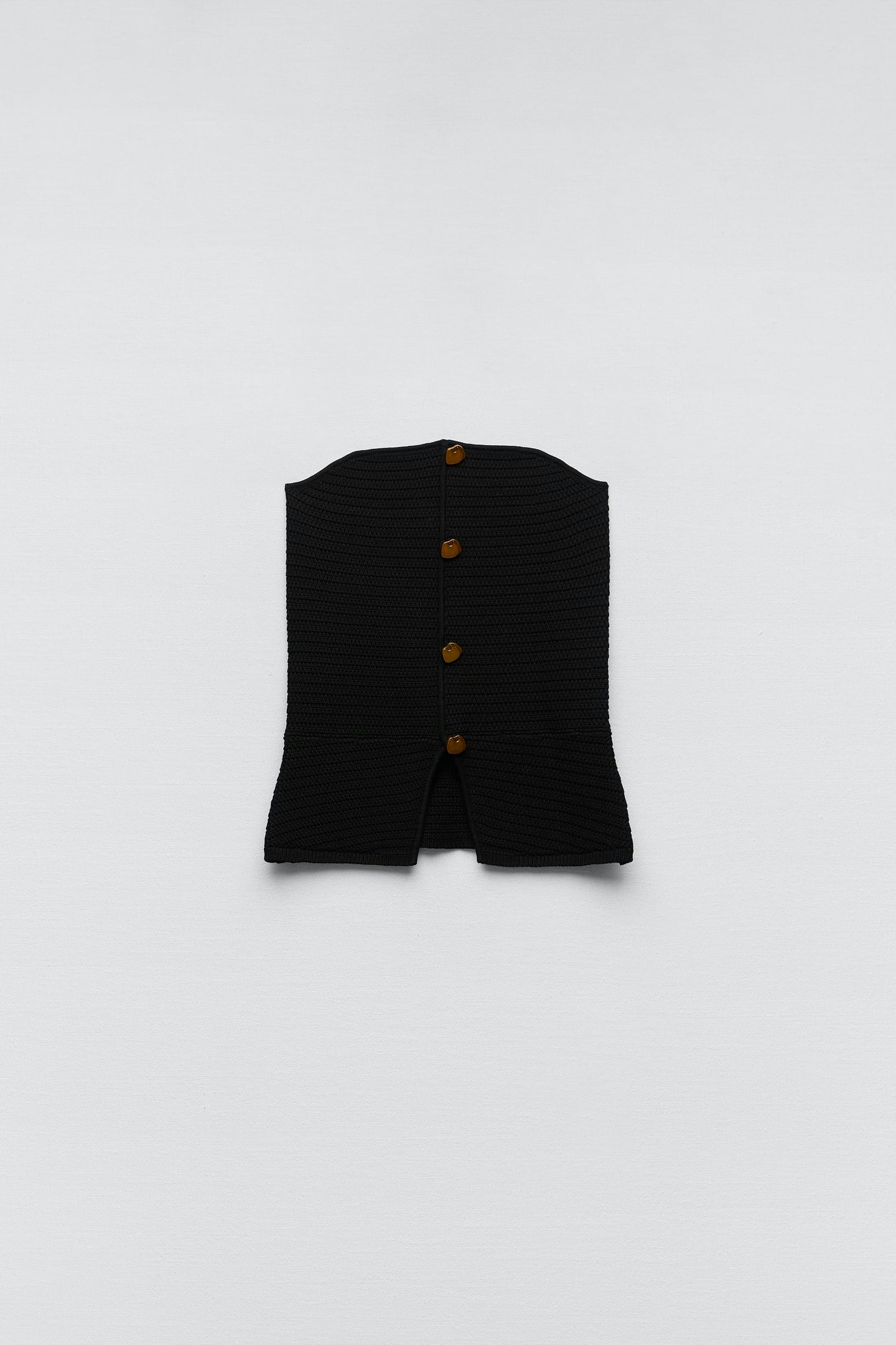 Zara, Knit Top With Gold Buttons