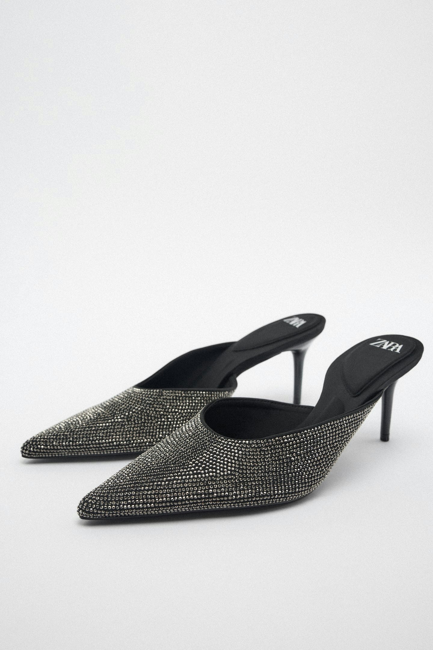 Zara, Heeled Shoes With Rhinestones
