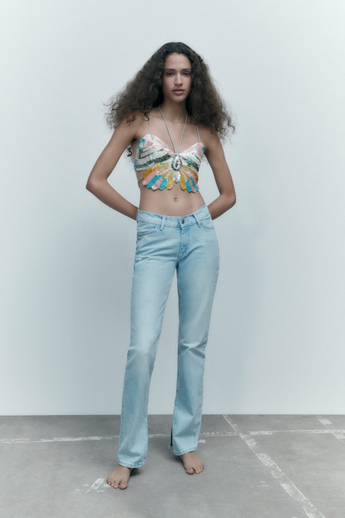 Zara, Butterfly Crop Top