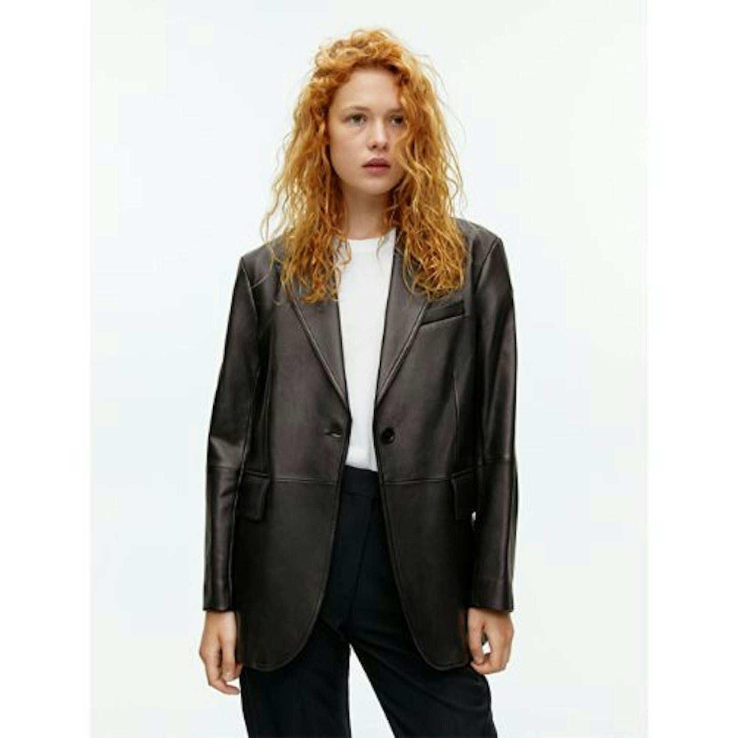 Arket Oversized Leather Blazer