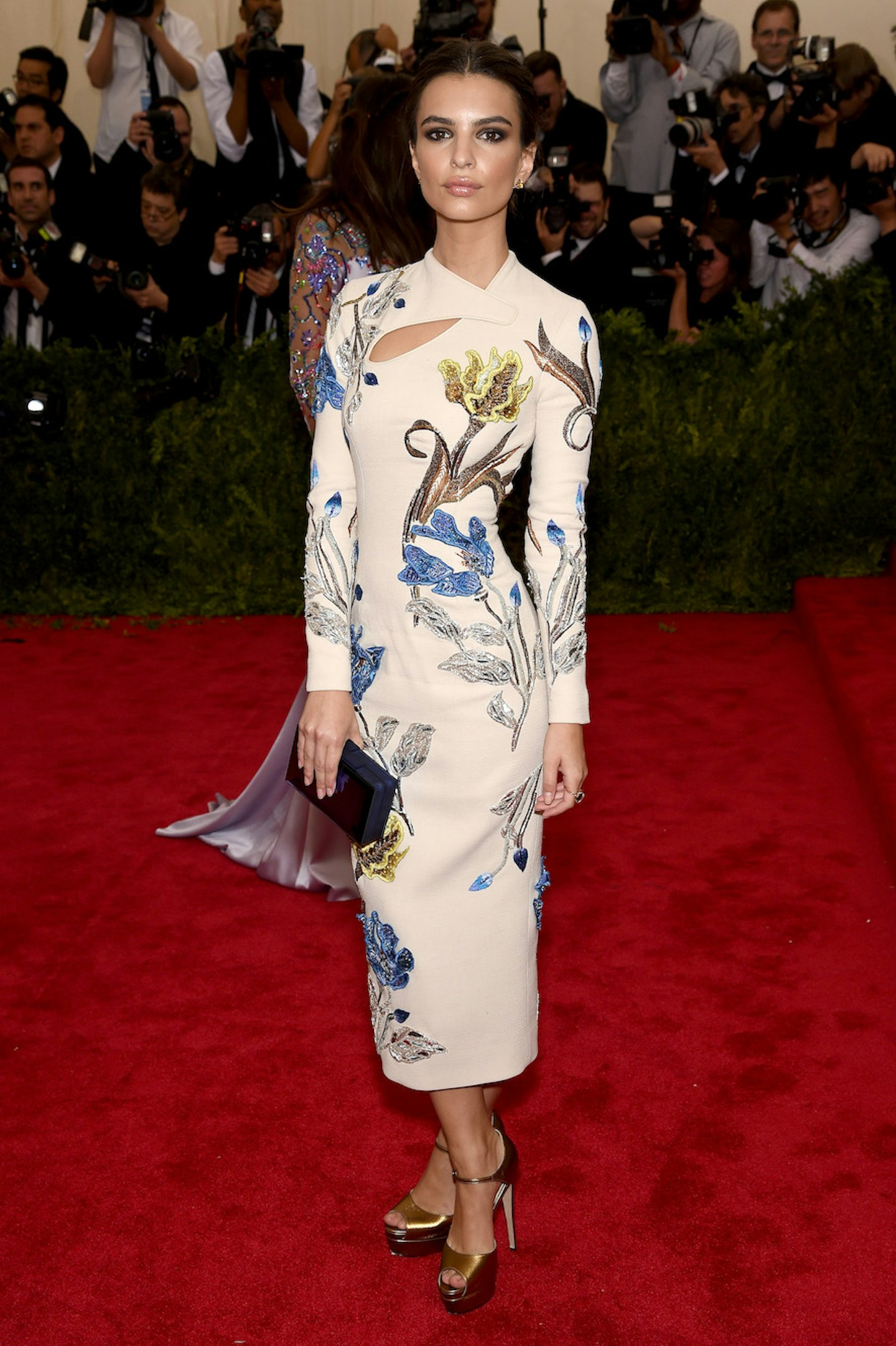 Emily Ratajkowski wearing Topshop at the Met Gala in 2015