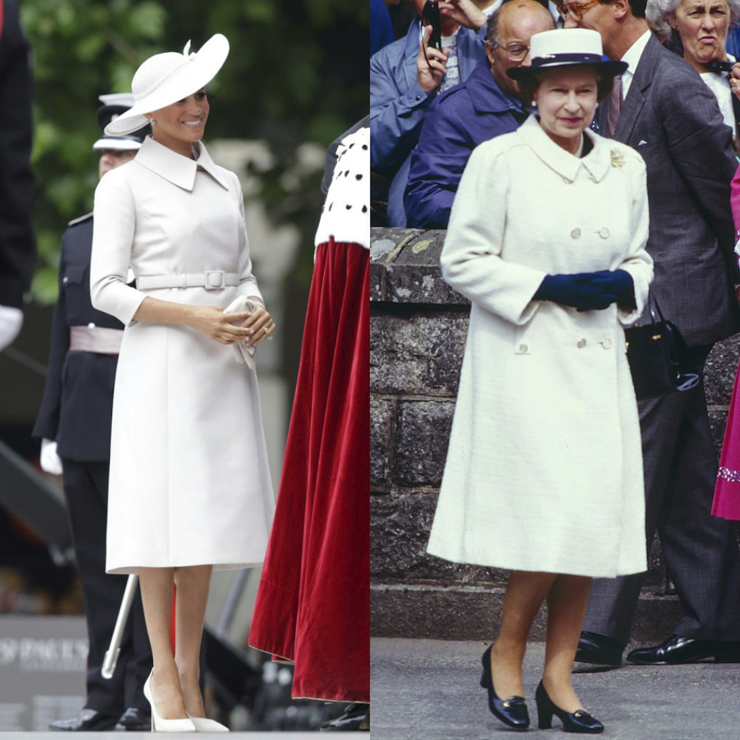 Queen Elizabeth II Style Influence Kate Middleton Meghan Markle