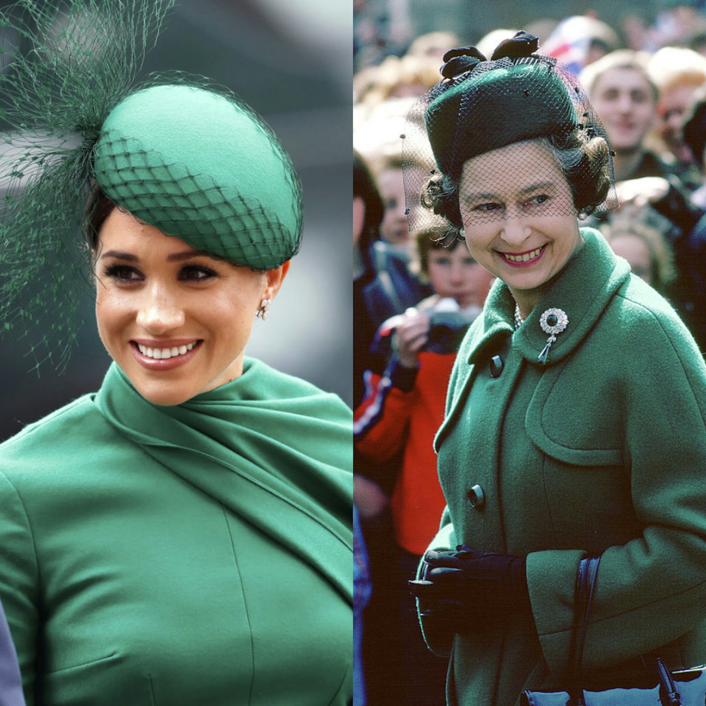 Queen Elizabeth II Style Influence Kate Middleton Meghan Markle