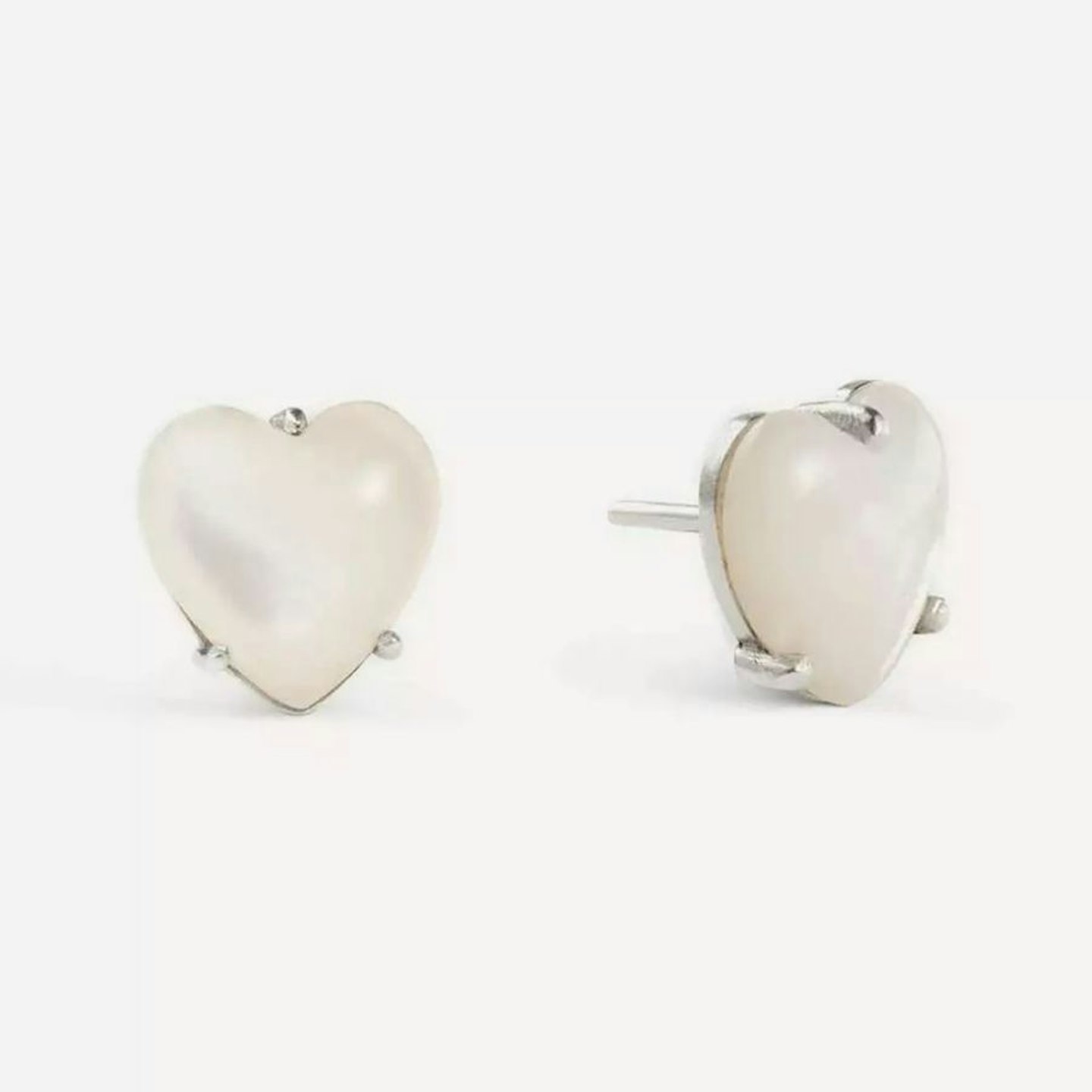 Annika Inez Sterling Silver Mother Of Pearl Gem Heart Stud Earrings