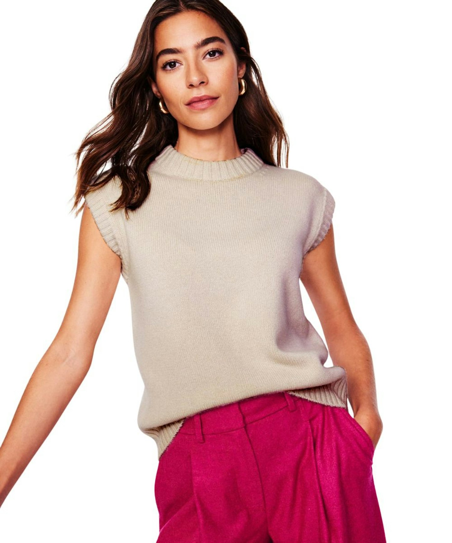 Boden, Chunky Cashmere Crew Neck Tank