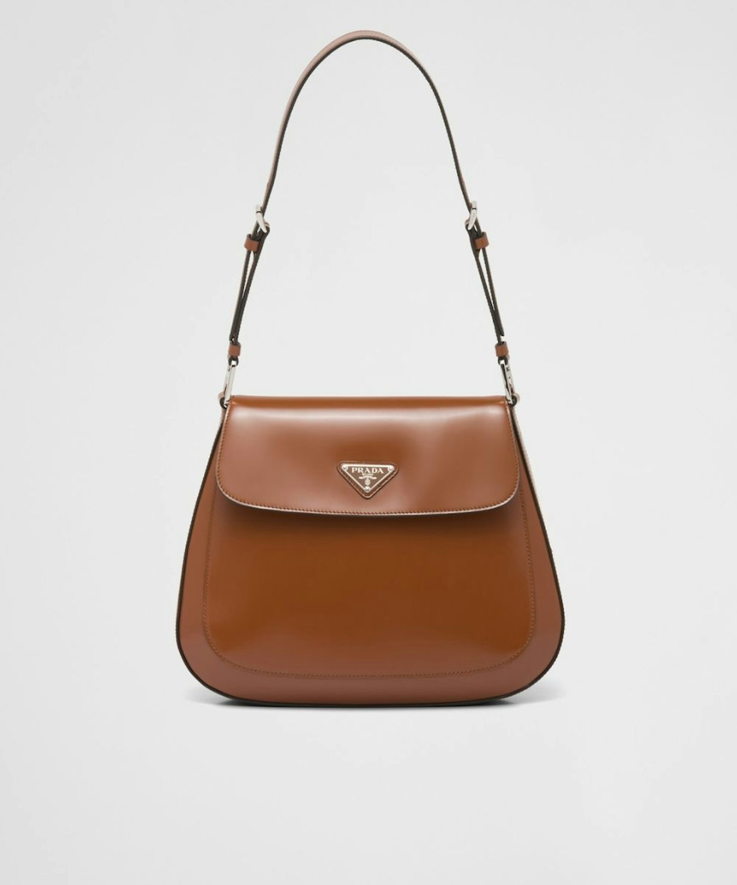 Prada Cleo Brushed Leather Shoulder Bag With Flap