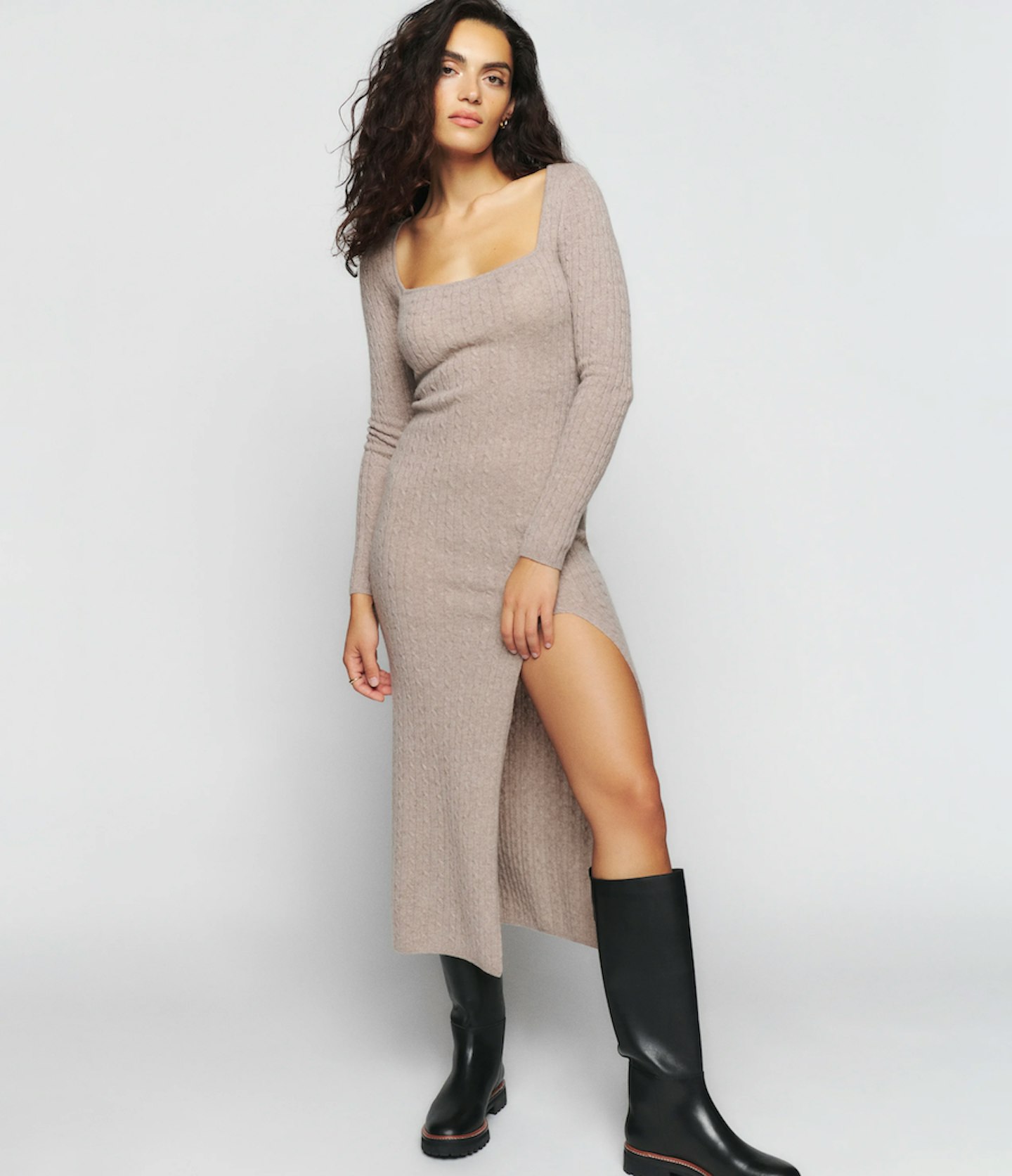 Reformation Cable Knit Sweater Dress