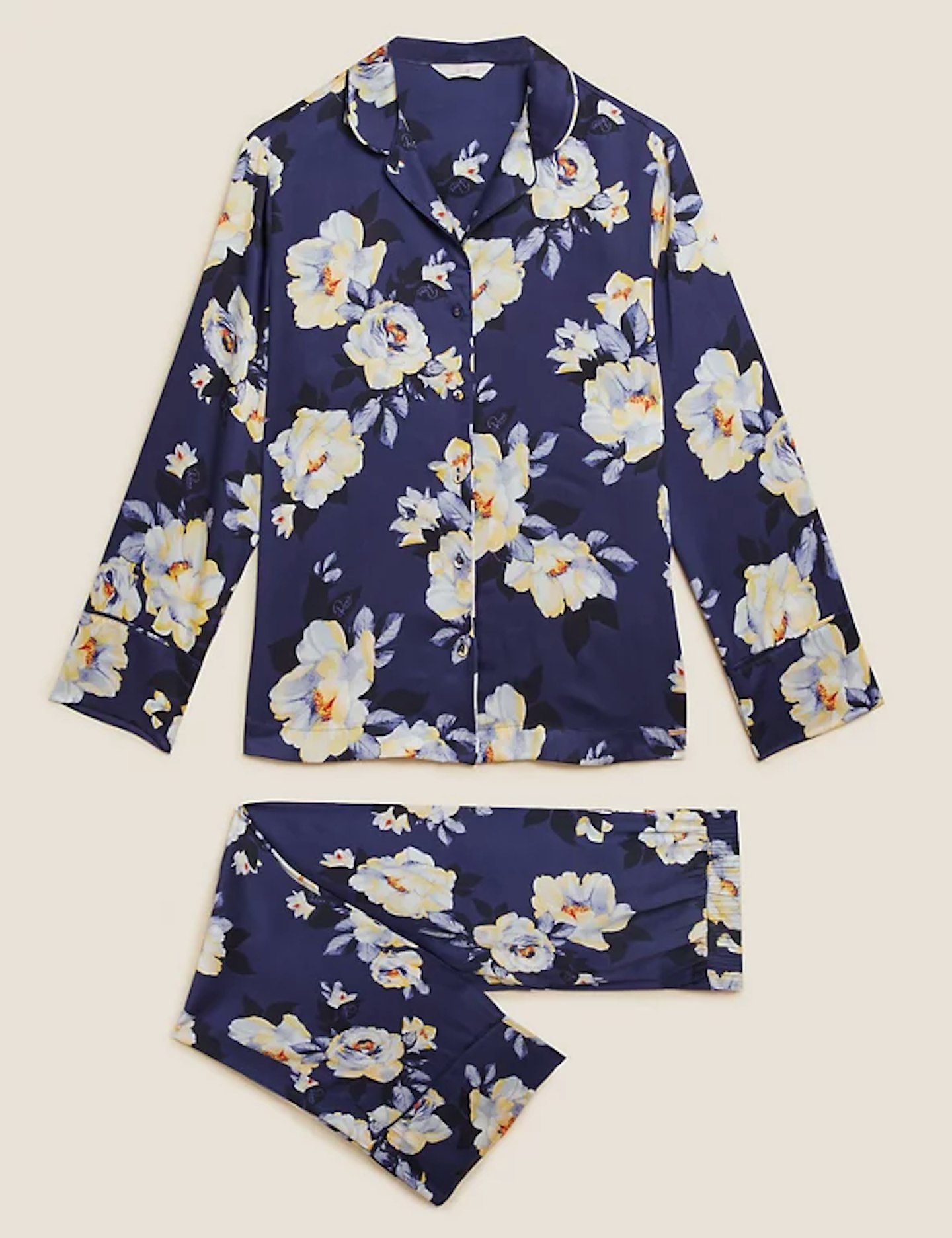 M&S, Satin Floral Print Pyjamas