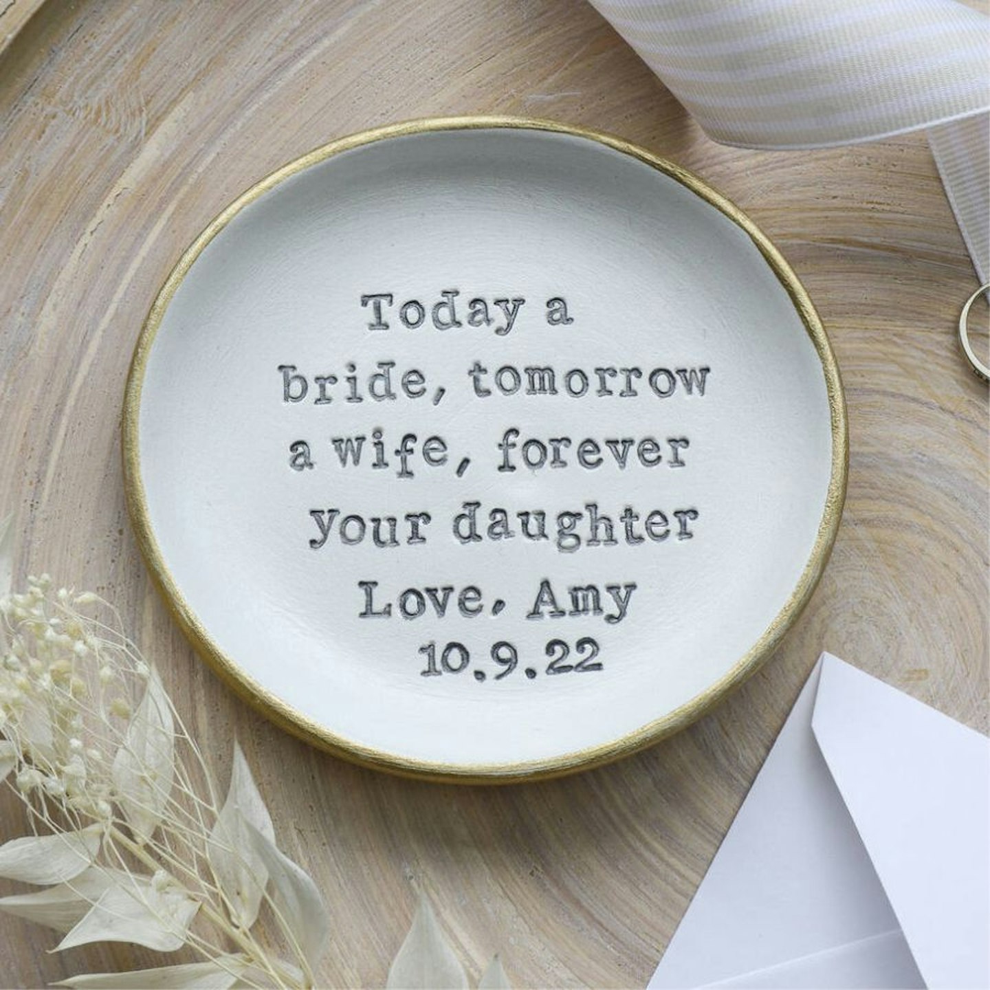 Not On The High Street Mother Of The Bride Personalised Wedding Keepsake Dish