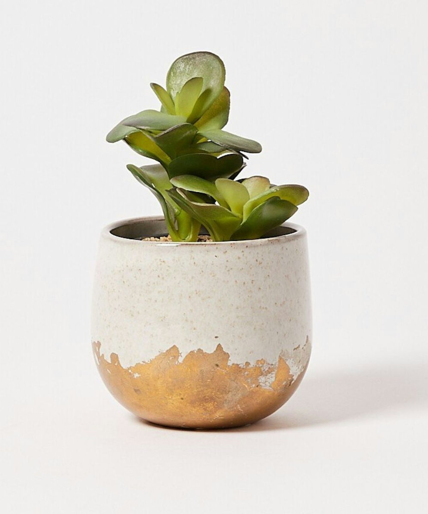 Oliver Bonas Grey & Gold Foiled Base Plant Pot Extra Small