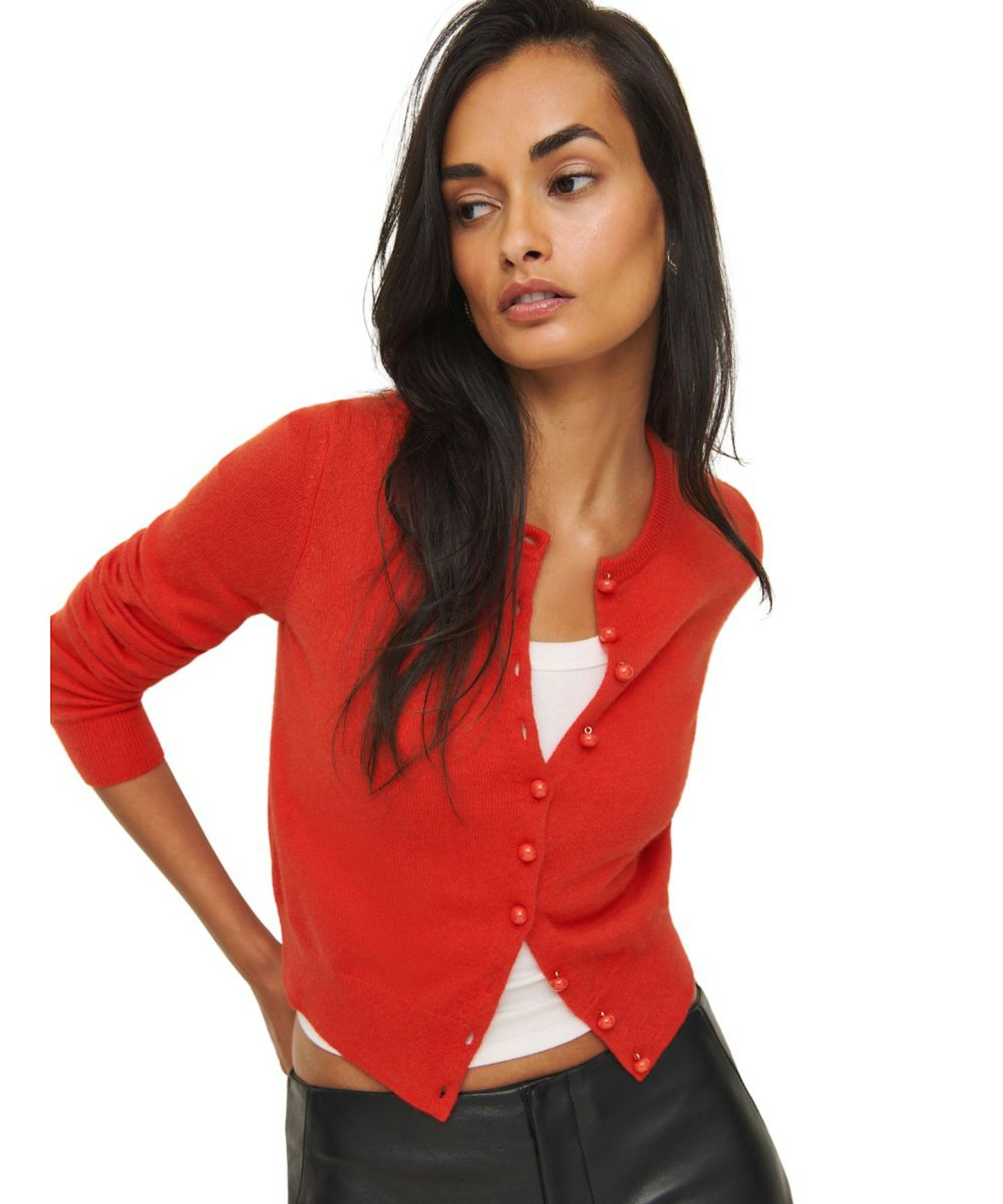 Reformation, Caspia Cashmere Cropped Cardigan