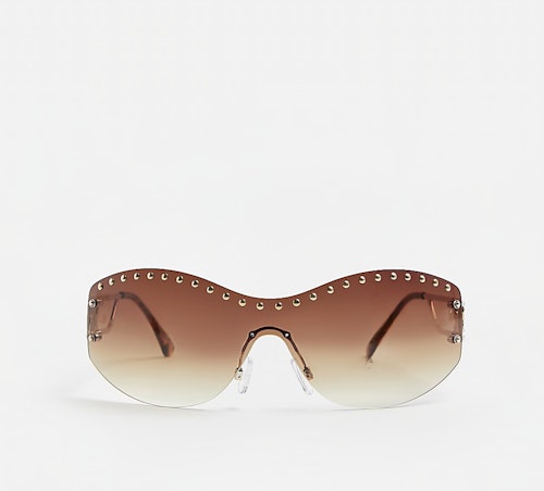 River Island, Brown Studded Sunglasses