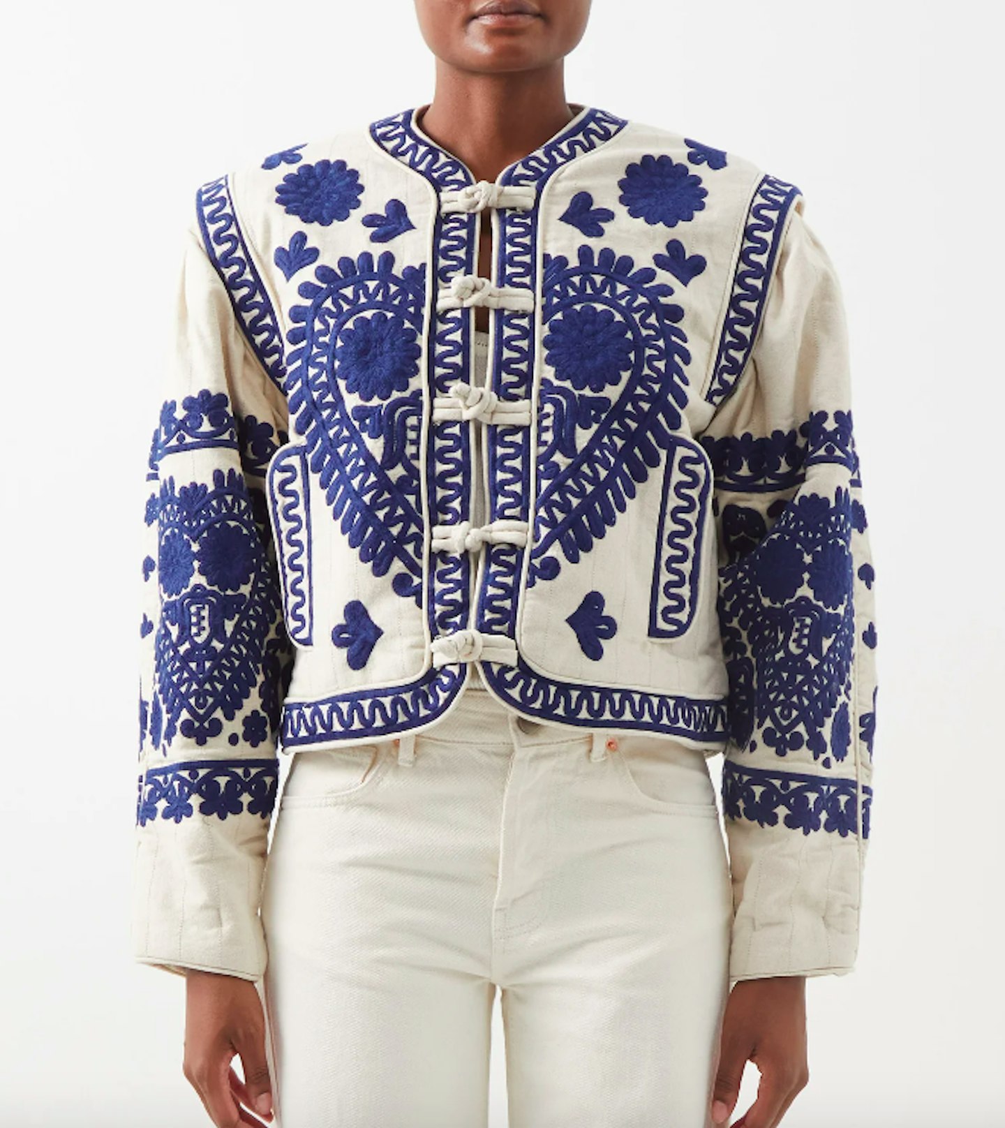 SEA, Holly Embroidered Cotton-Blend Jacket