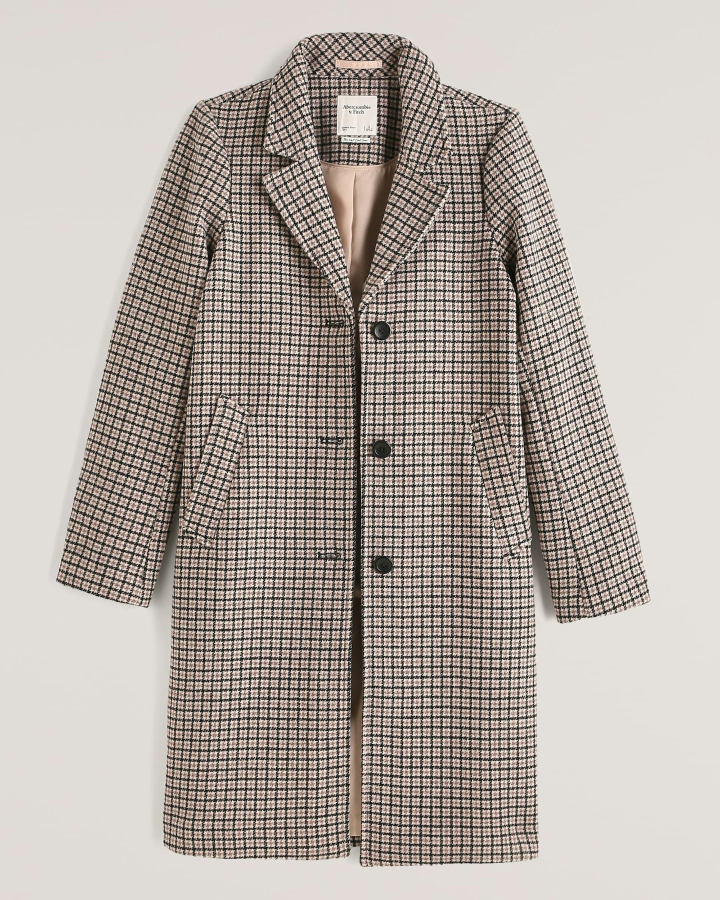 Ambercrombie & Fitch, Wool Blend Check Dad Coat
