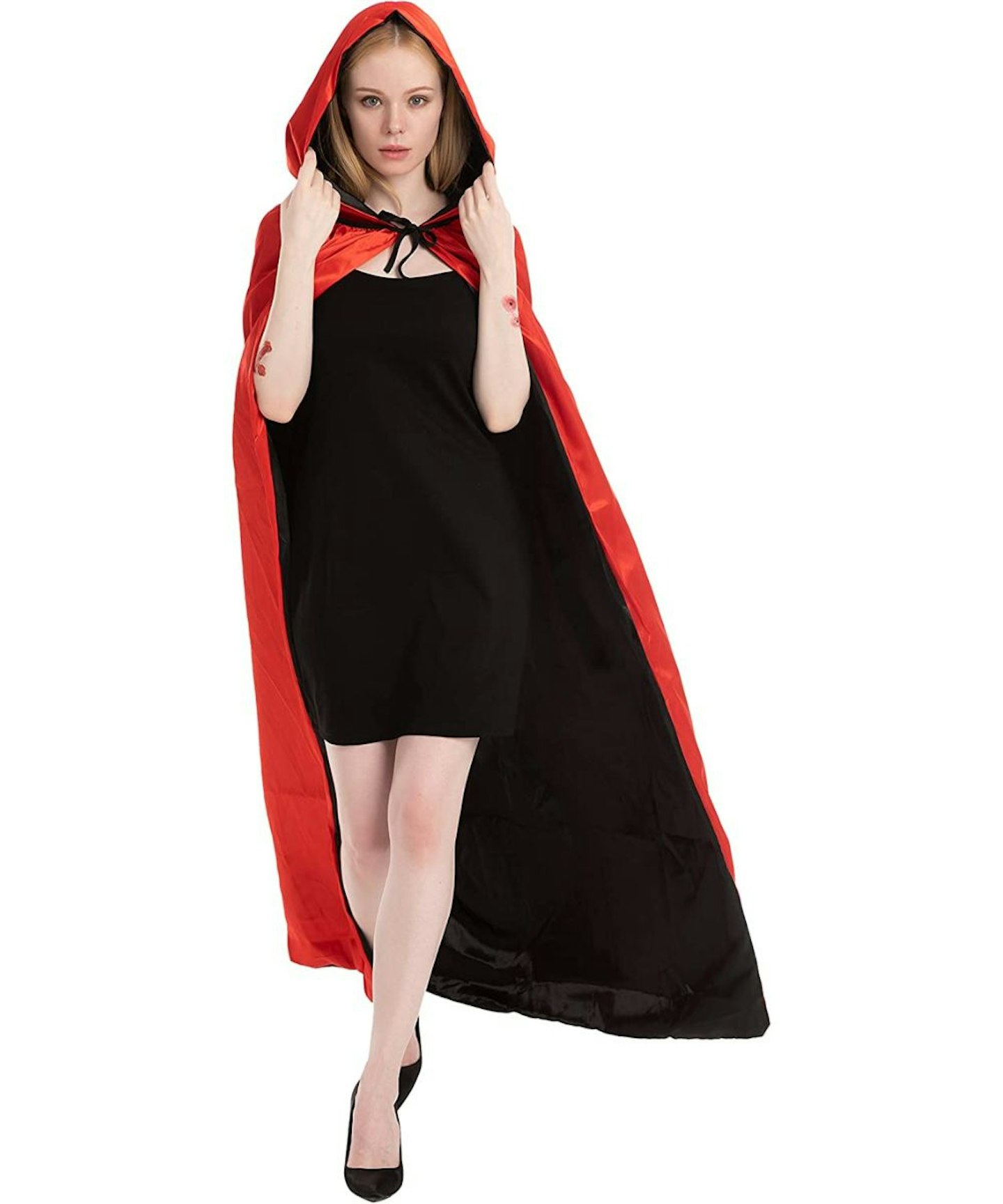 Adult Unisex Vampire Costume Set with Reversible Hooded Cape