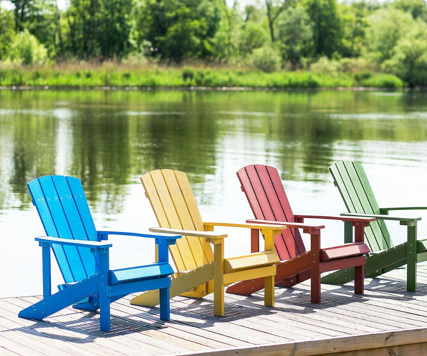 Beliani Adirondack Blue Garden Chair