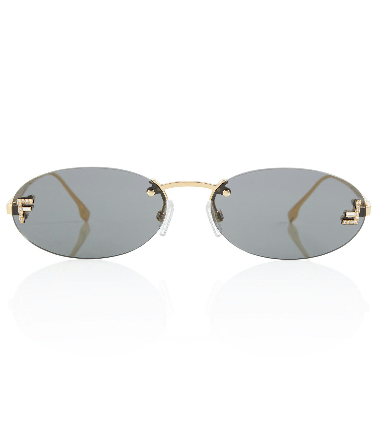 Fendi First, Embellished Oval Sunglasses