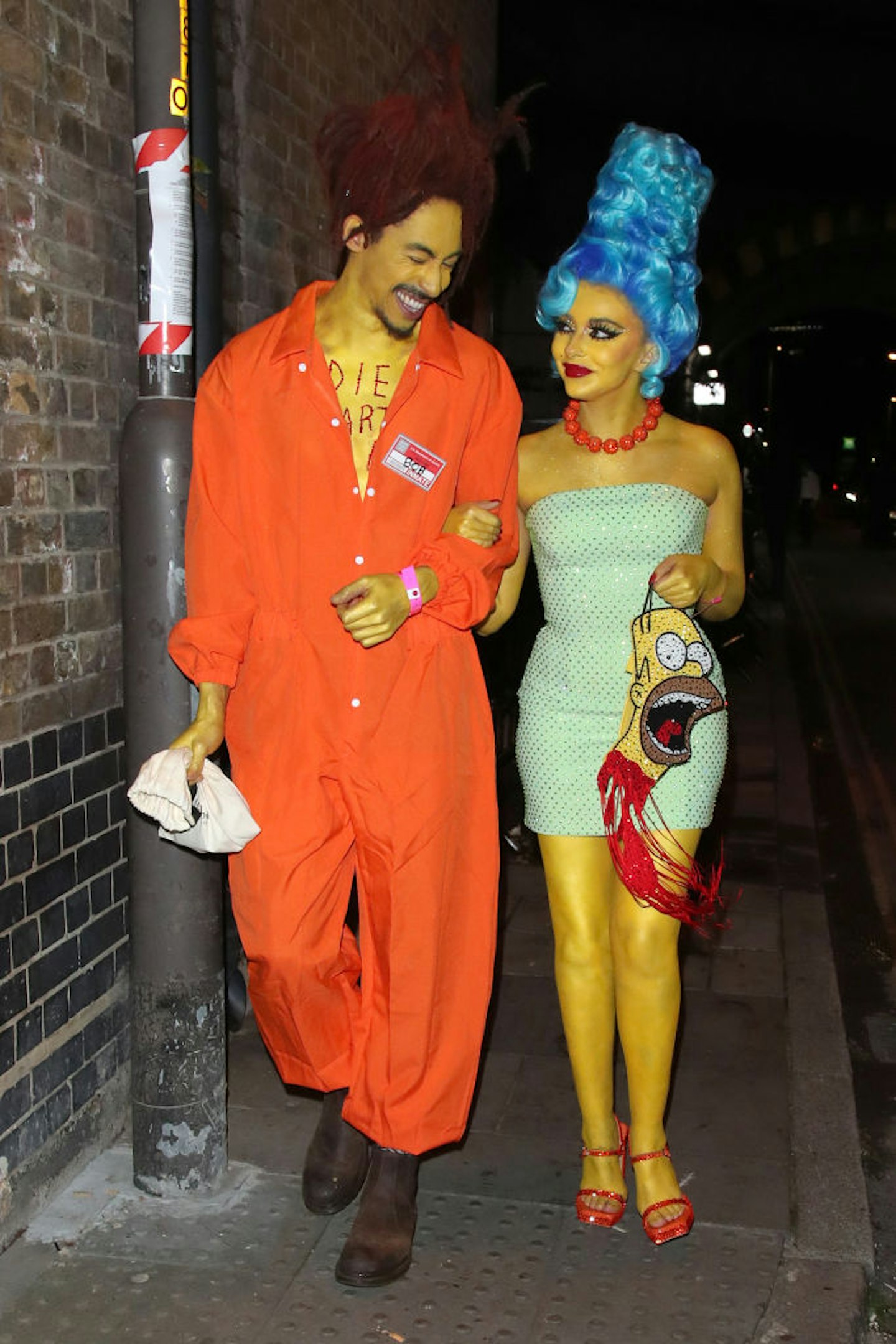 Jordan Stephens and Jade Thirlwall as Sideshow Bob and Marge Simpson in 2021