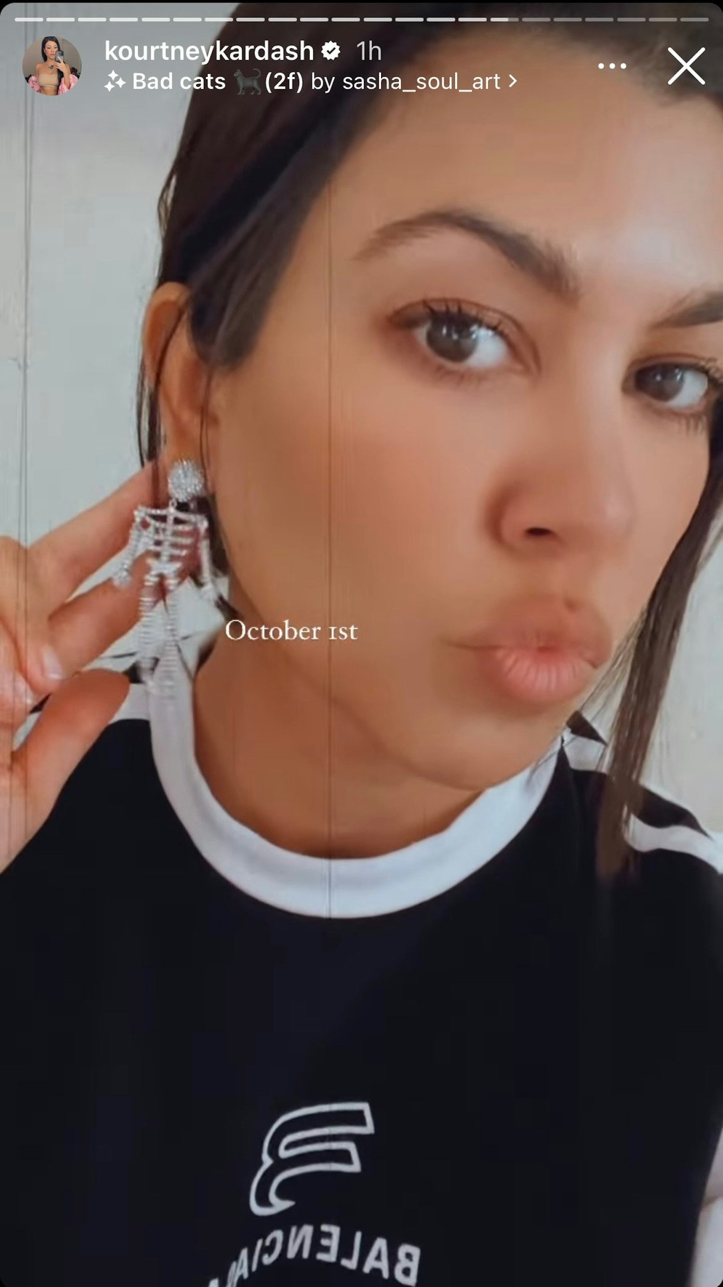 Kourtney Kardashian halloween earrings