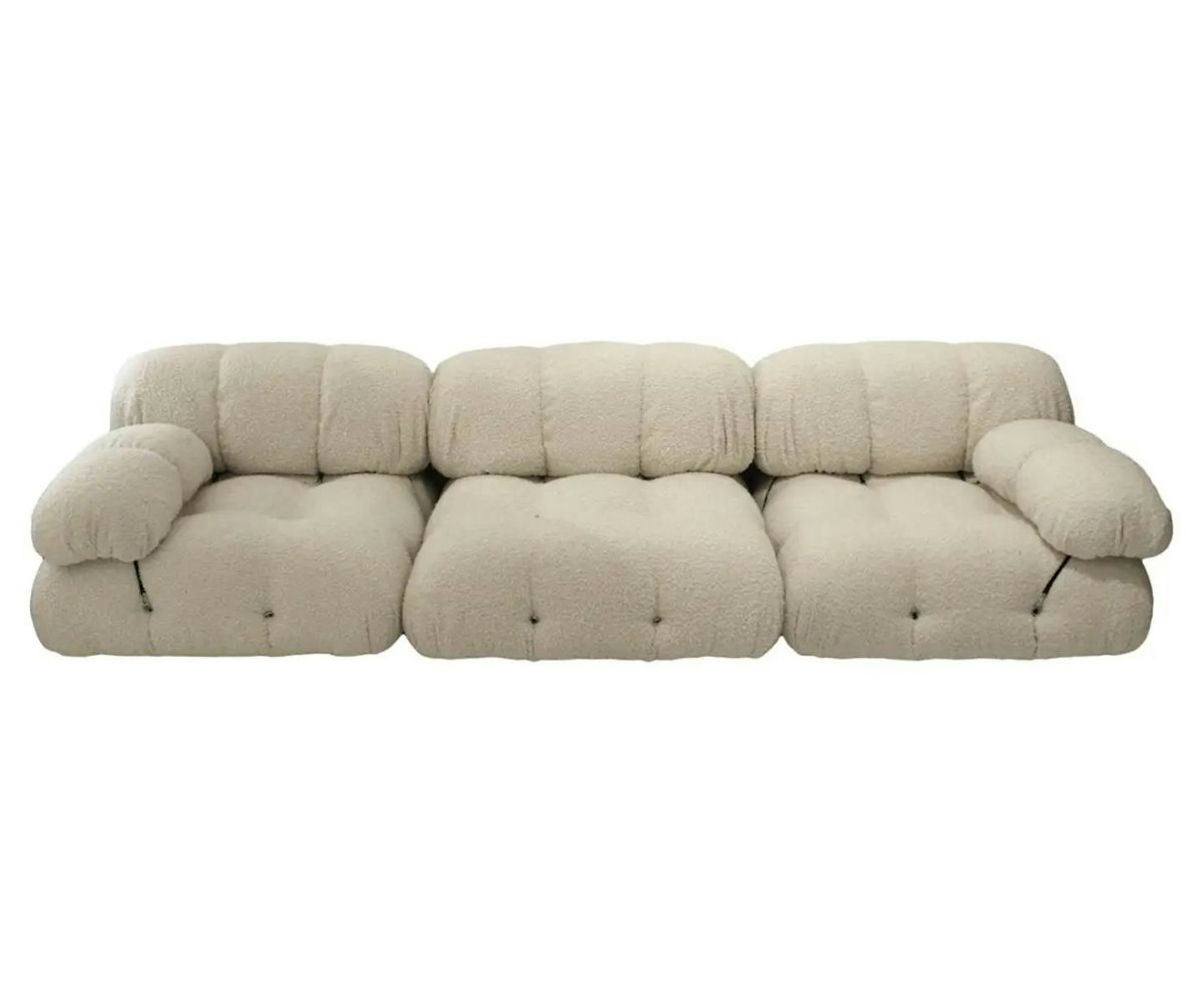 Mario Bellini B&B Italia Camaleonda White Bouclé Fabric Modular Sofa