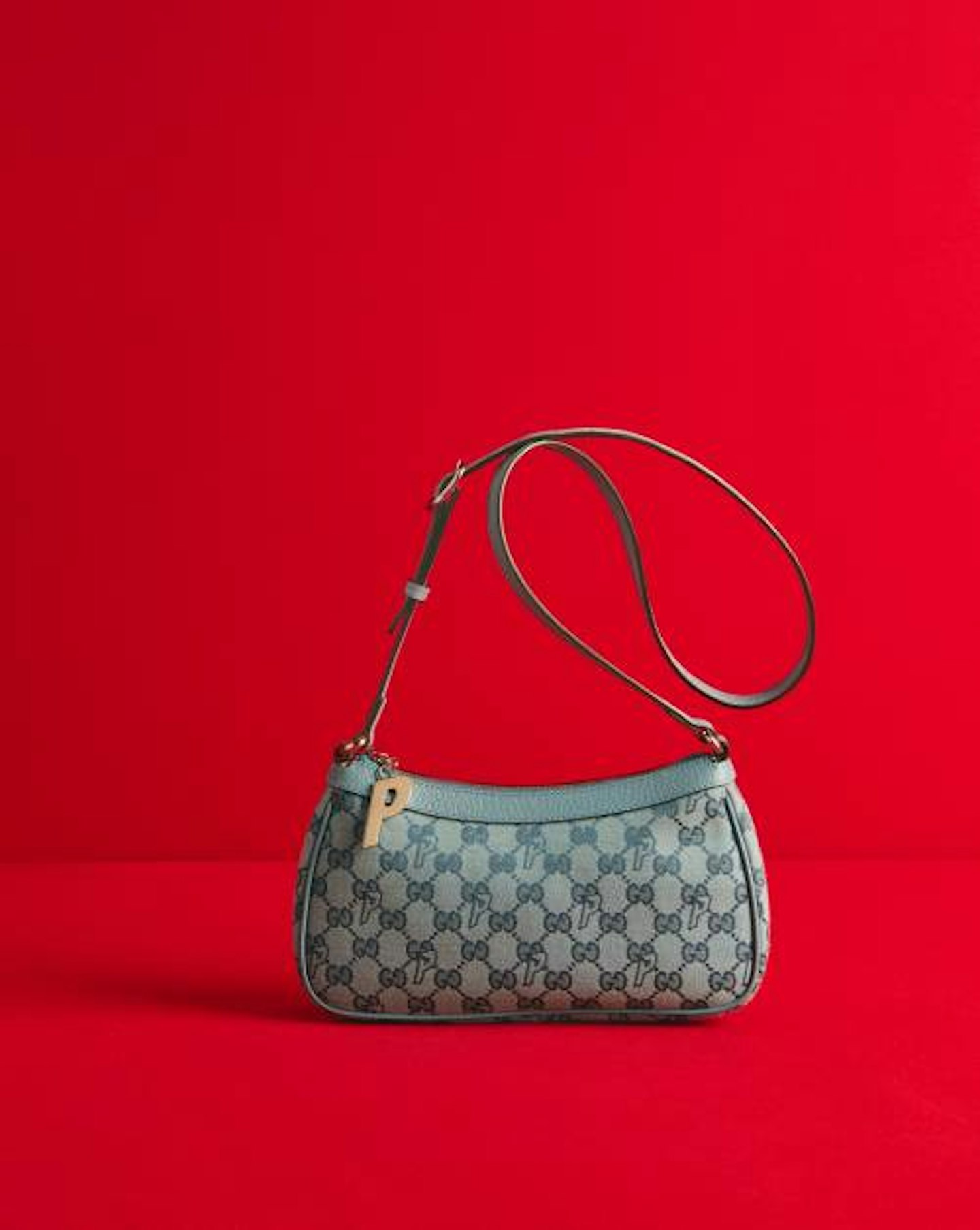 Palace x Gucci GG-P Canvas Half-Moon Mini Bag Pale Blue in GG Supreme  Canvas/Leather with Gold-tone - US