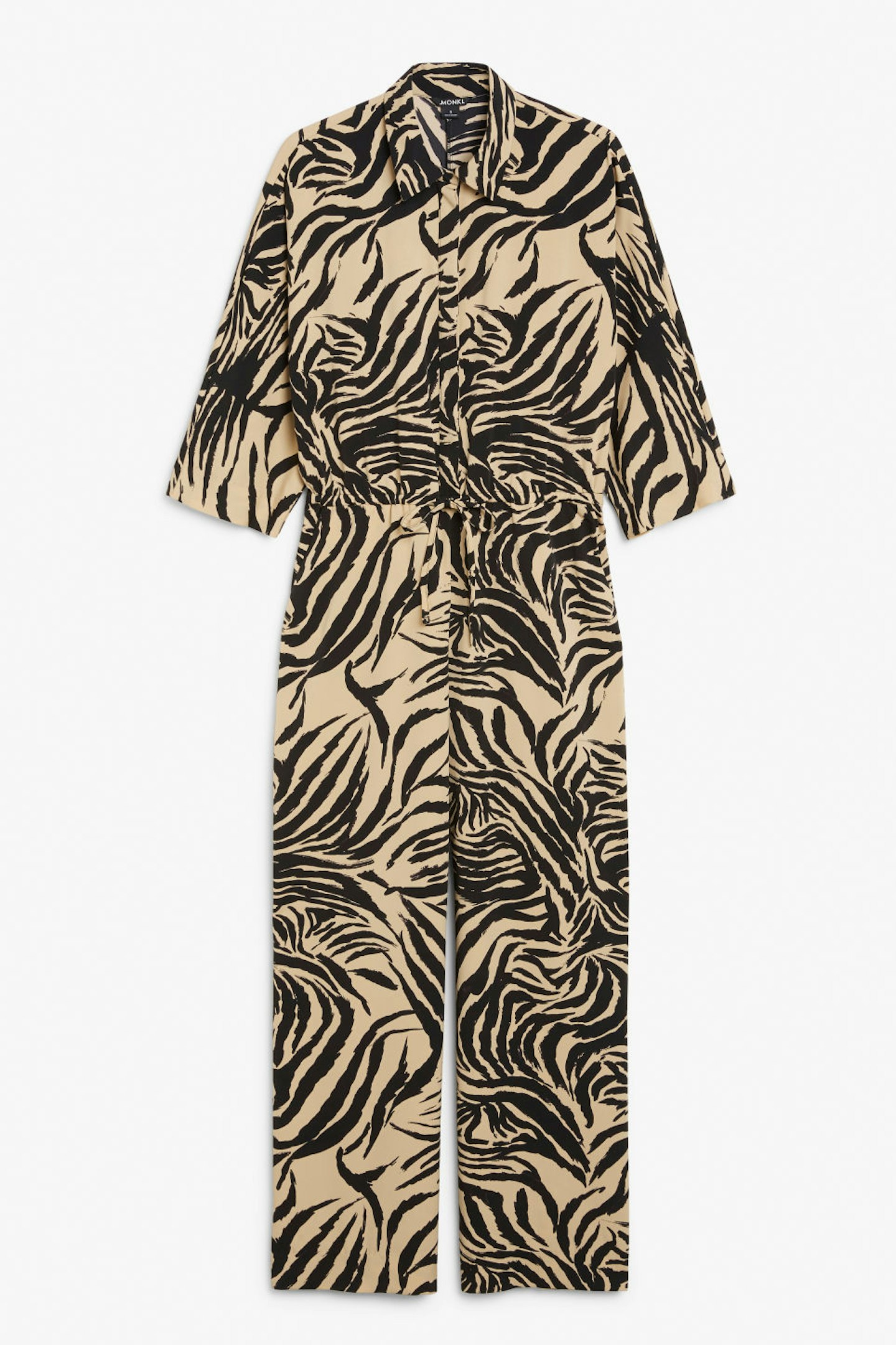 Monki, Tiger Print Collar Jumpsuit