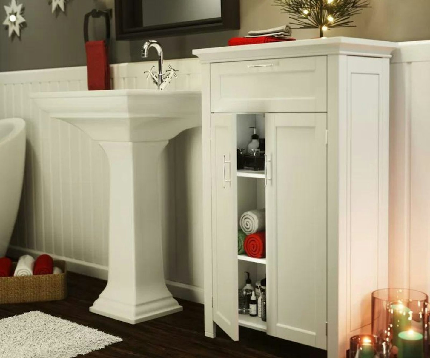 White Somerset Free-Standing Bathroom Cabinet