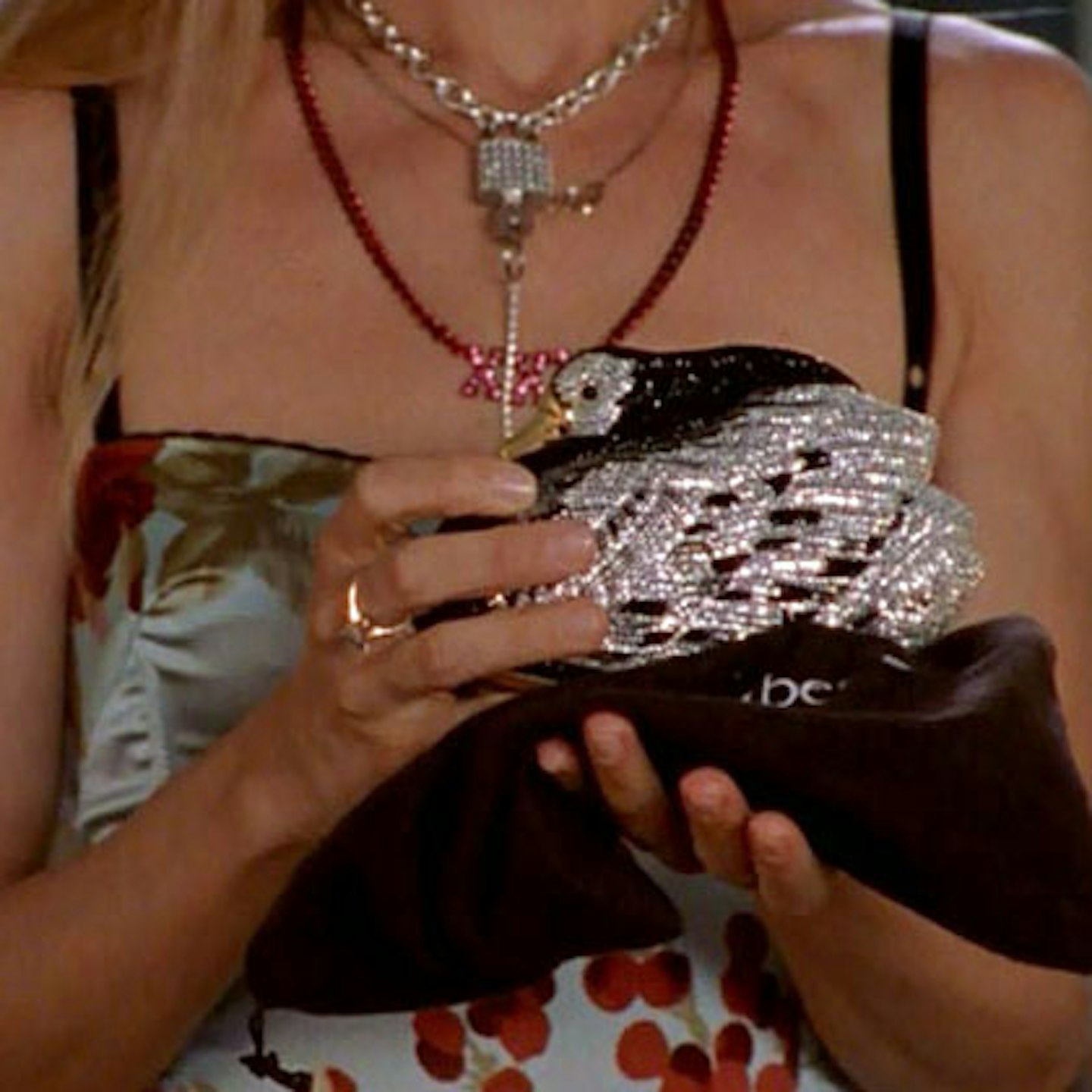 Carrie Bradshaw Sex and the City Judith Leiber swan purse