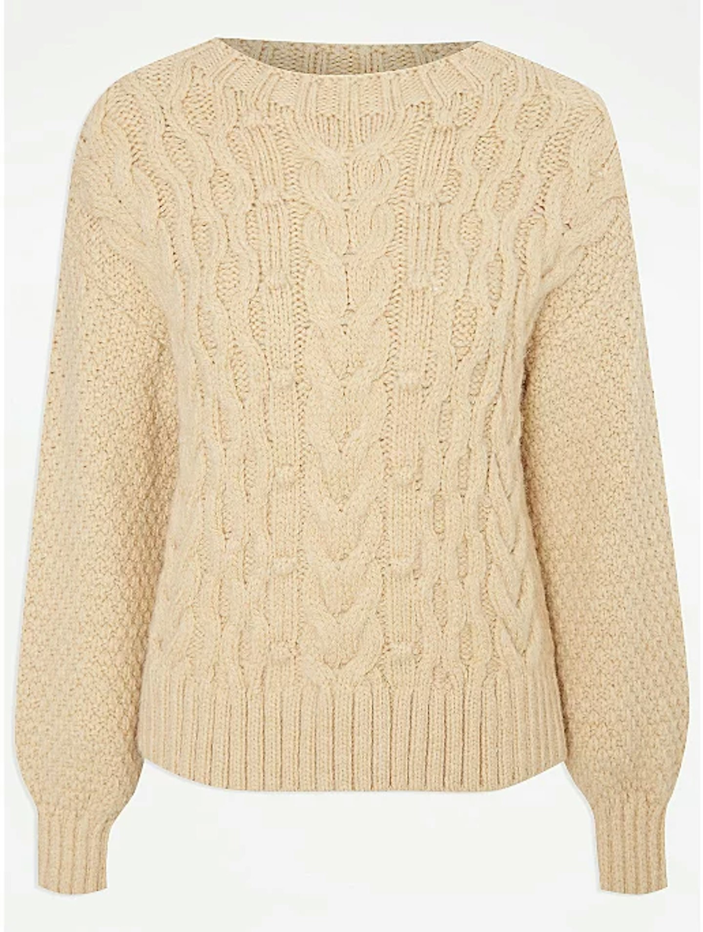 Neutral Bobble Knitted Jumper