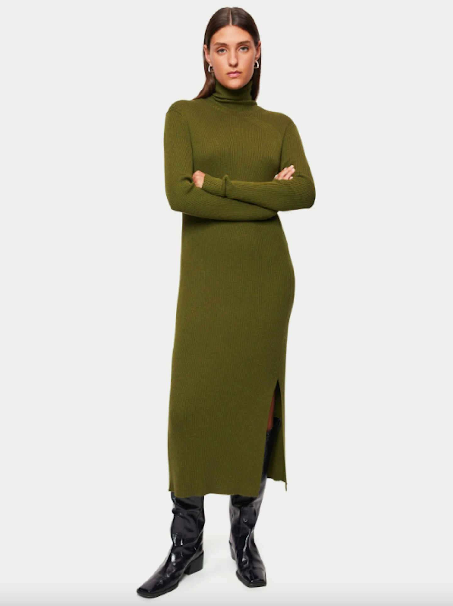 Jigsaw, Ribbed Knit Polo Neck Dress