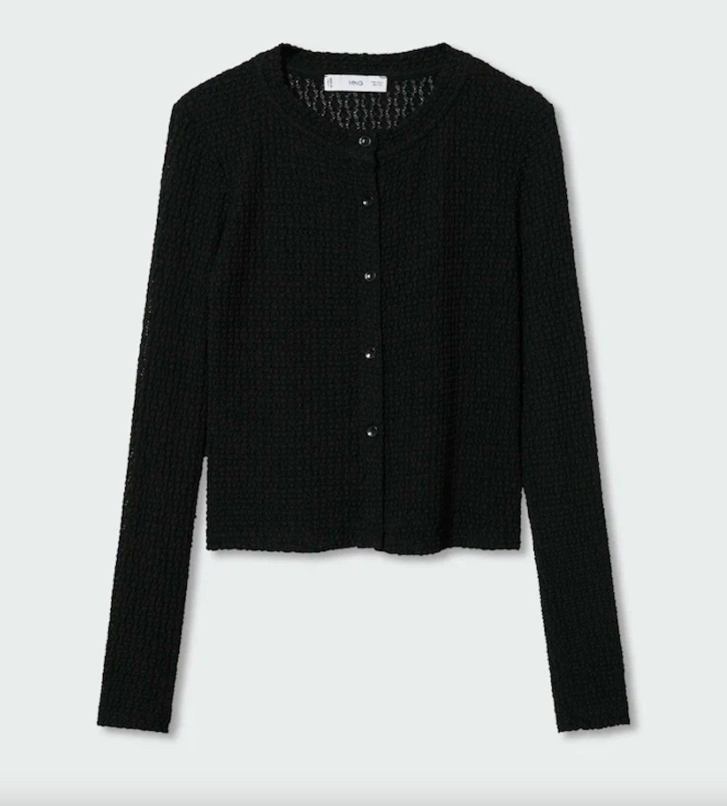 Mango, Textured Button Cardigan