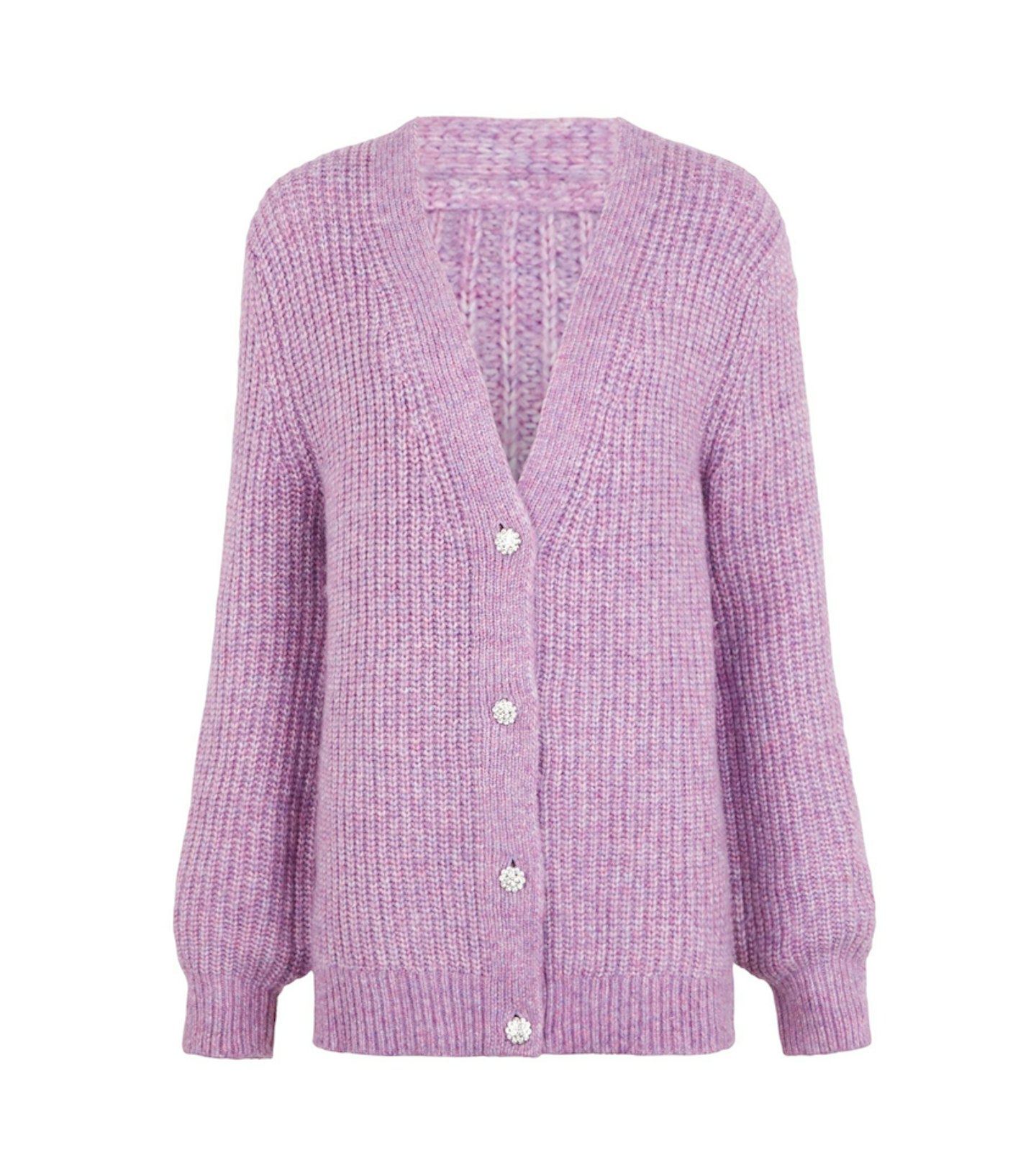 Millie Mackintosh X Very Knitted Longline Jewel Button Cardigan - Purple