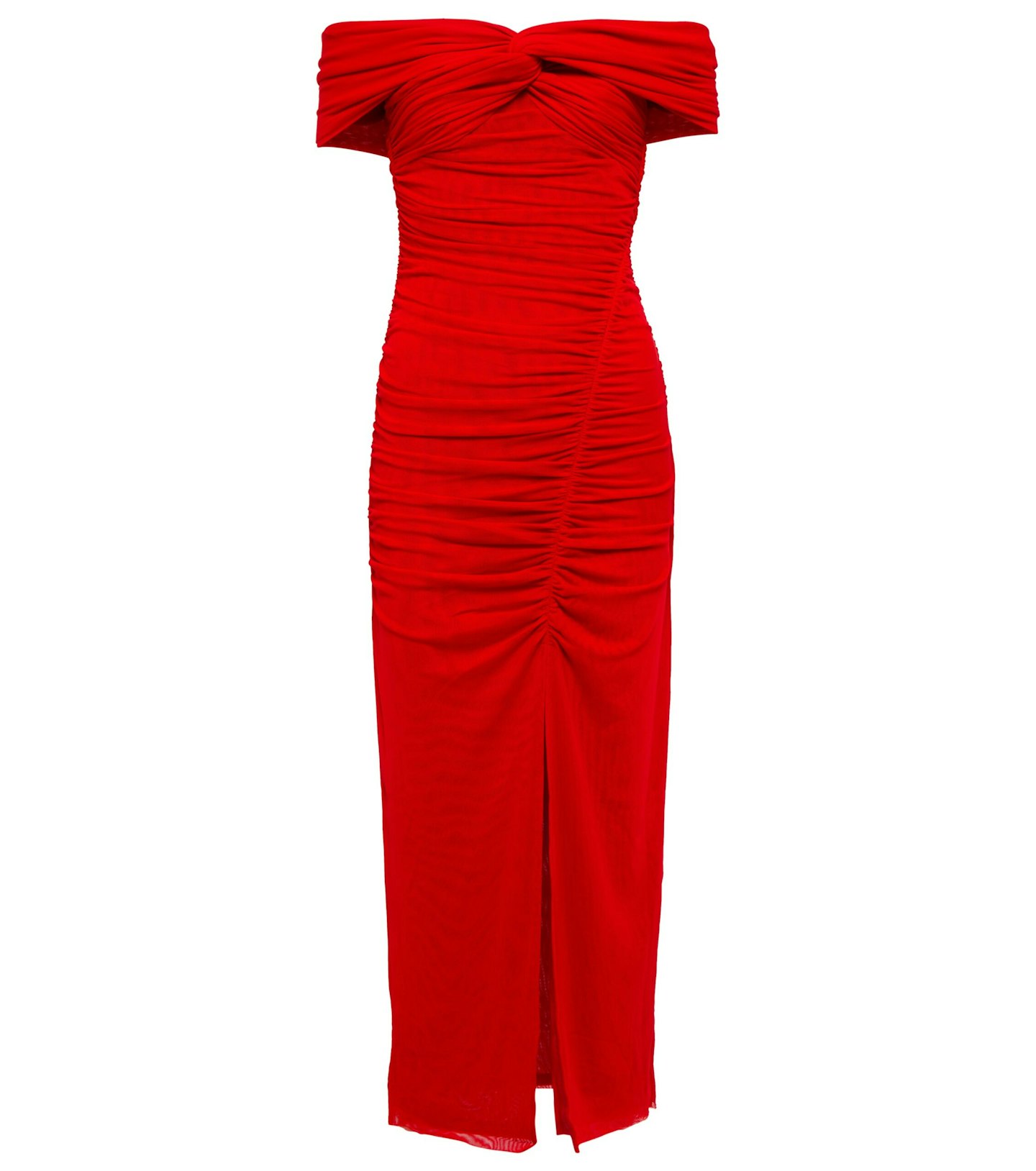 Ruched Off-Shoulder Midi Dress self-portrait mytheresa