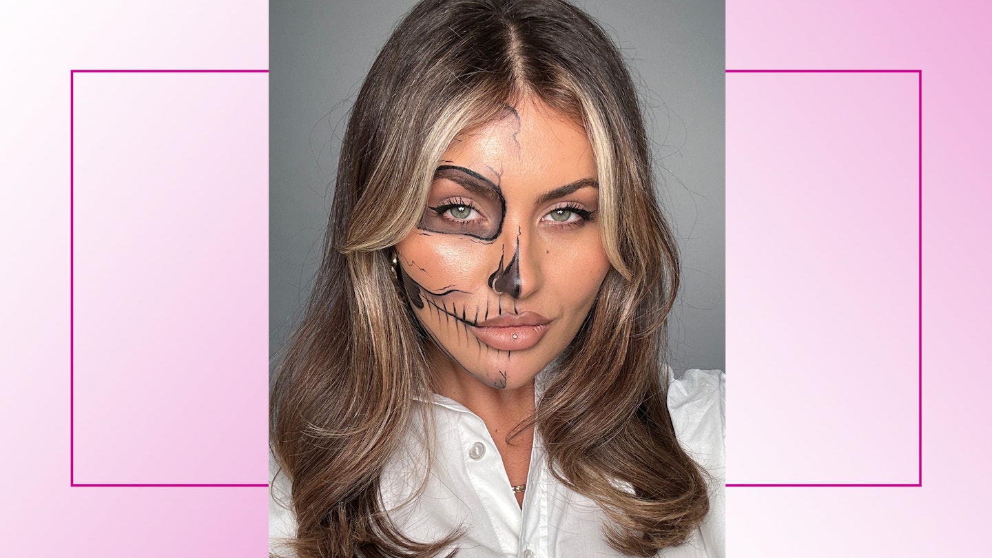 easy skull make-up Halloween