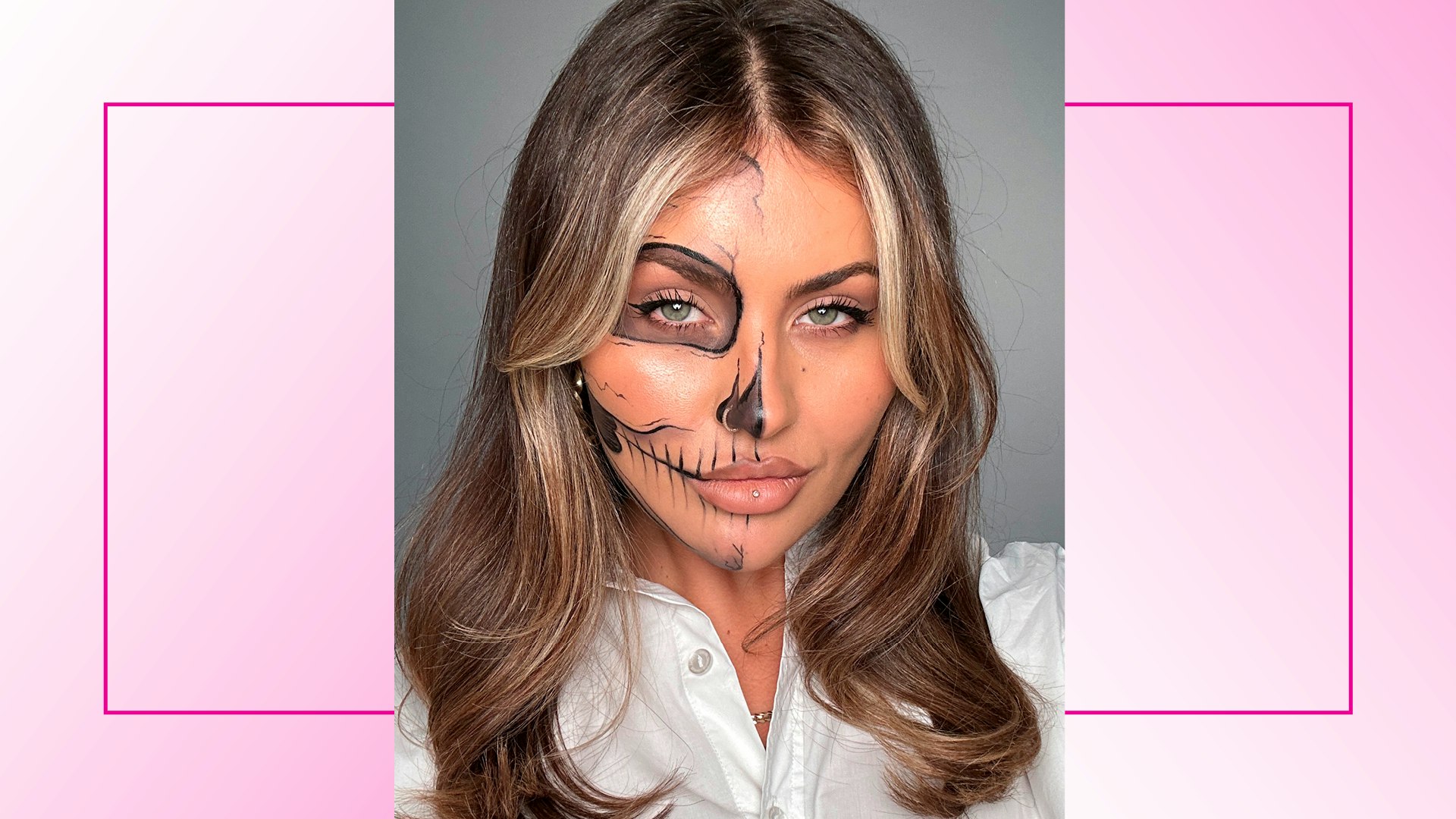 Easy Half Skeleton Makeup Tutorial