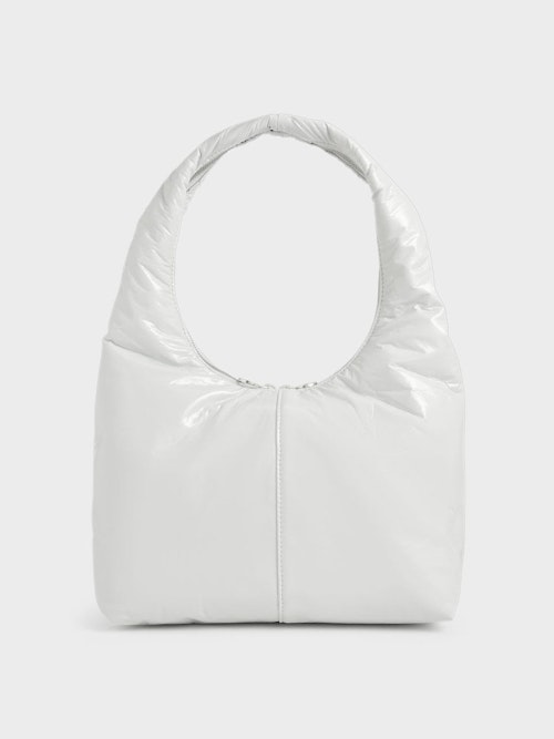 Charles & Keith, Arch Wrinkled-Effect Large Hobo Ba