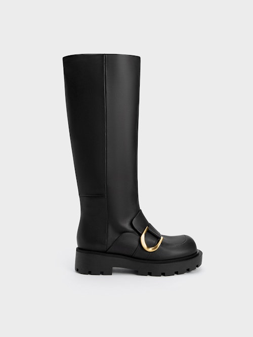 Charles & Keith, Gabine Loafer Knee-High Boots