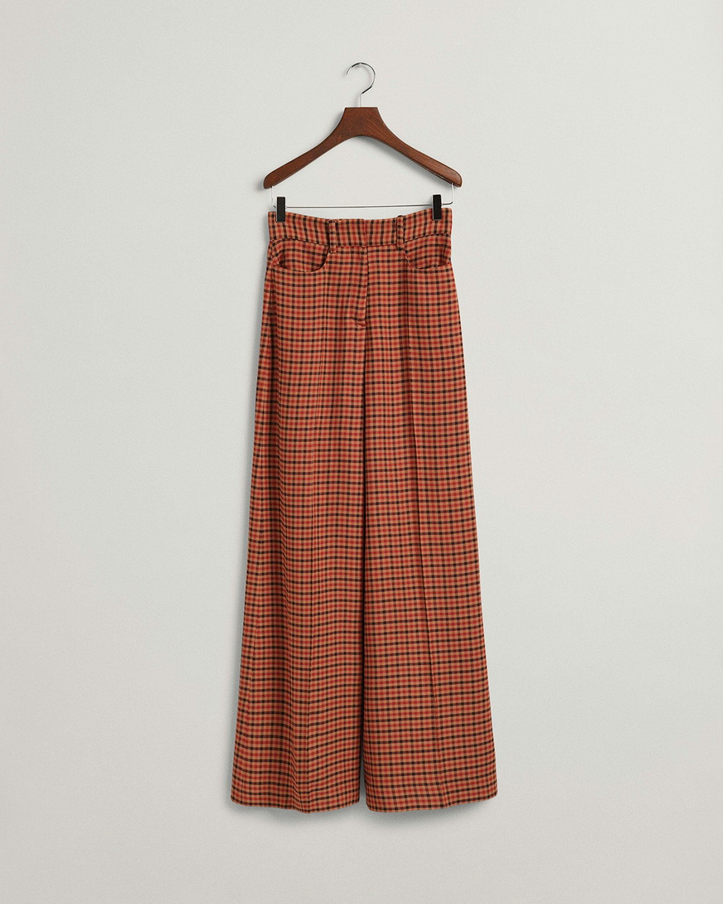 High-Waisted Wide Check Pant